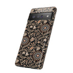 Batik Floral Black Ornate Daisies Tough Google Pixel Case