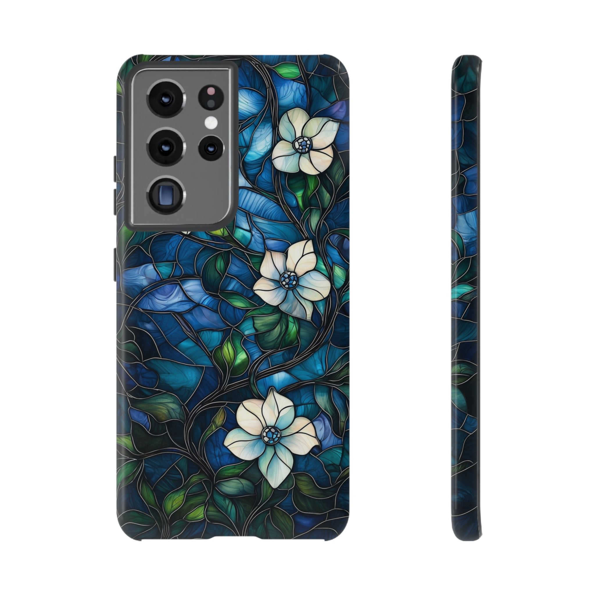 Floral Stained Glass Samsung Galaxy Case – Blue Garden