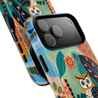 Botanical Forest Colourful Owl MagSafe iPhone Case