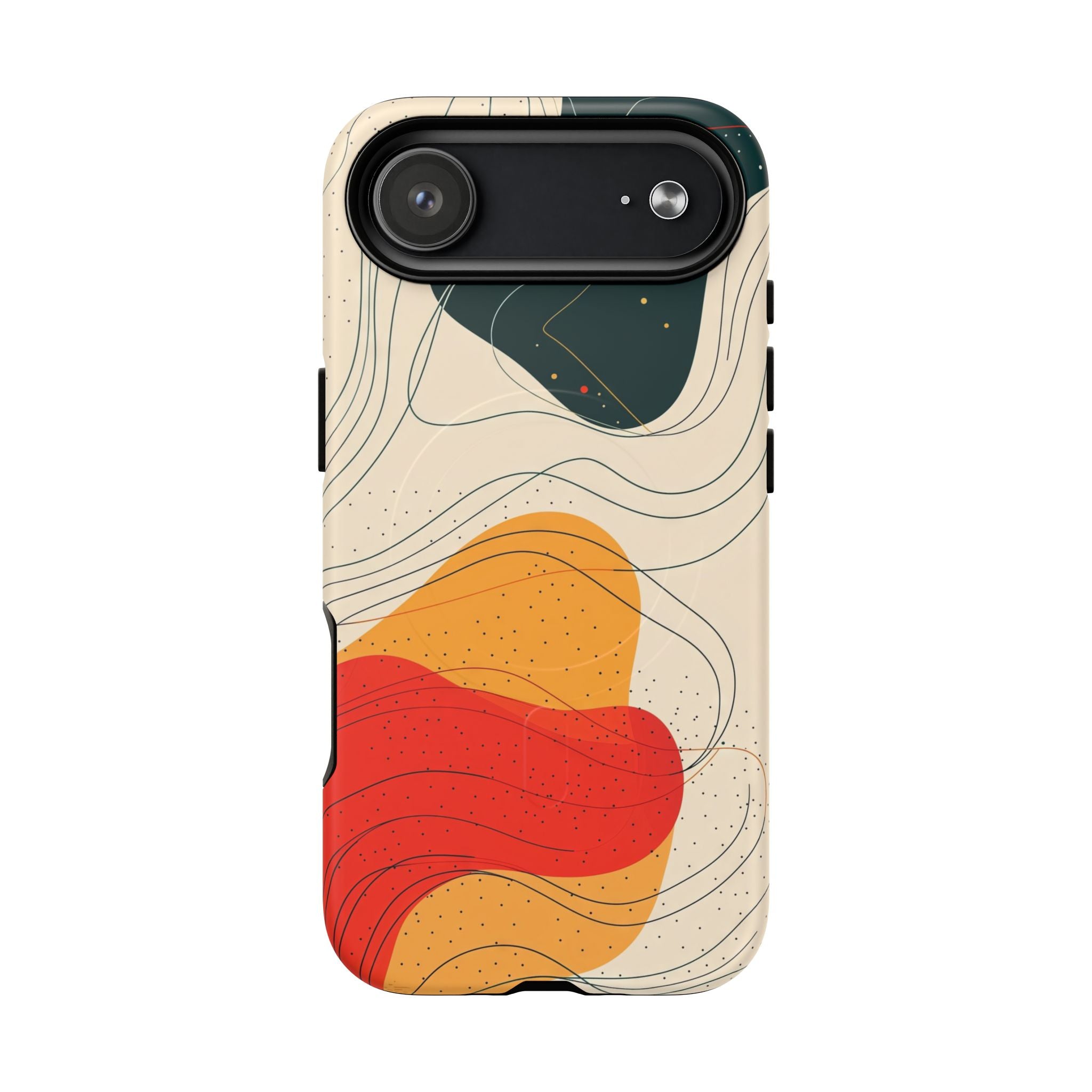 Abstract Retro Waves MagSafe iPhone Case | Colourful Modern Art
