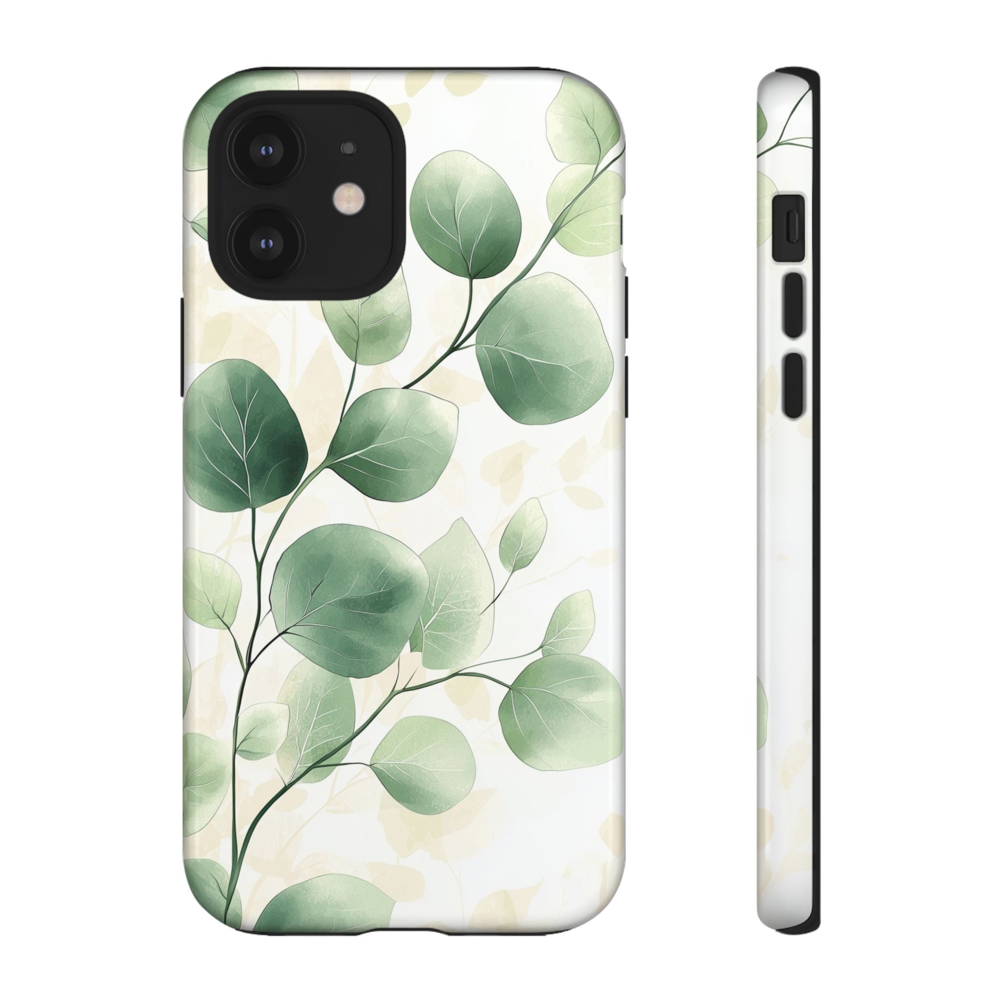 Botanical Eucalyptus Tough iPhone Case | Green Watercolour Leaf