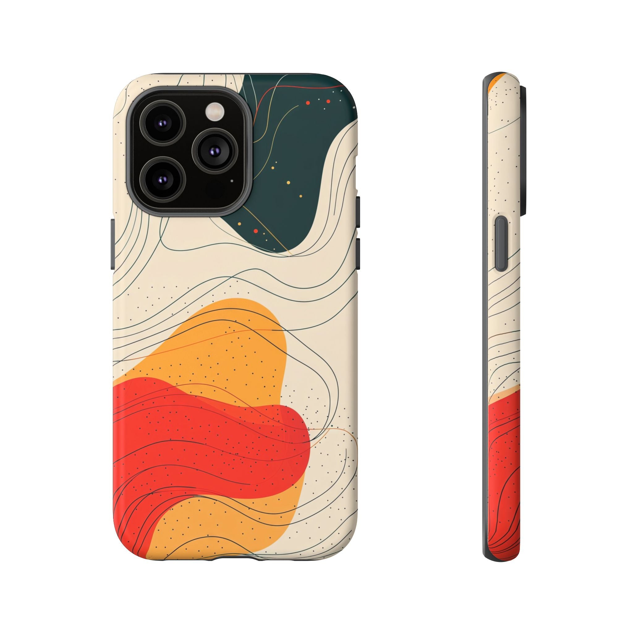 Abstract Retro Waves iPhone Case | Colourful Modern Art
