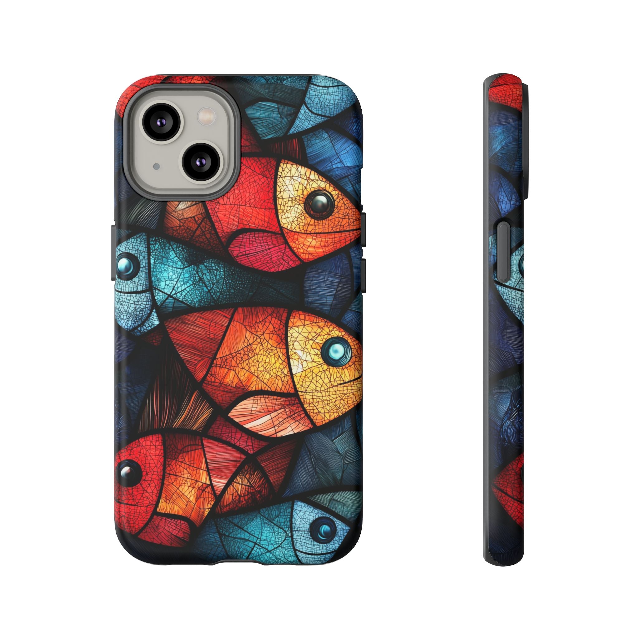 Fish Mosaic Tough iPhone Case — Colourful Artistic Fish Pattern