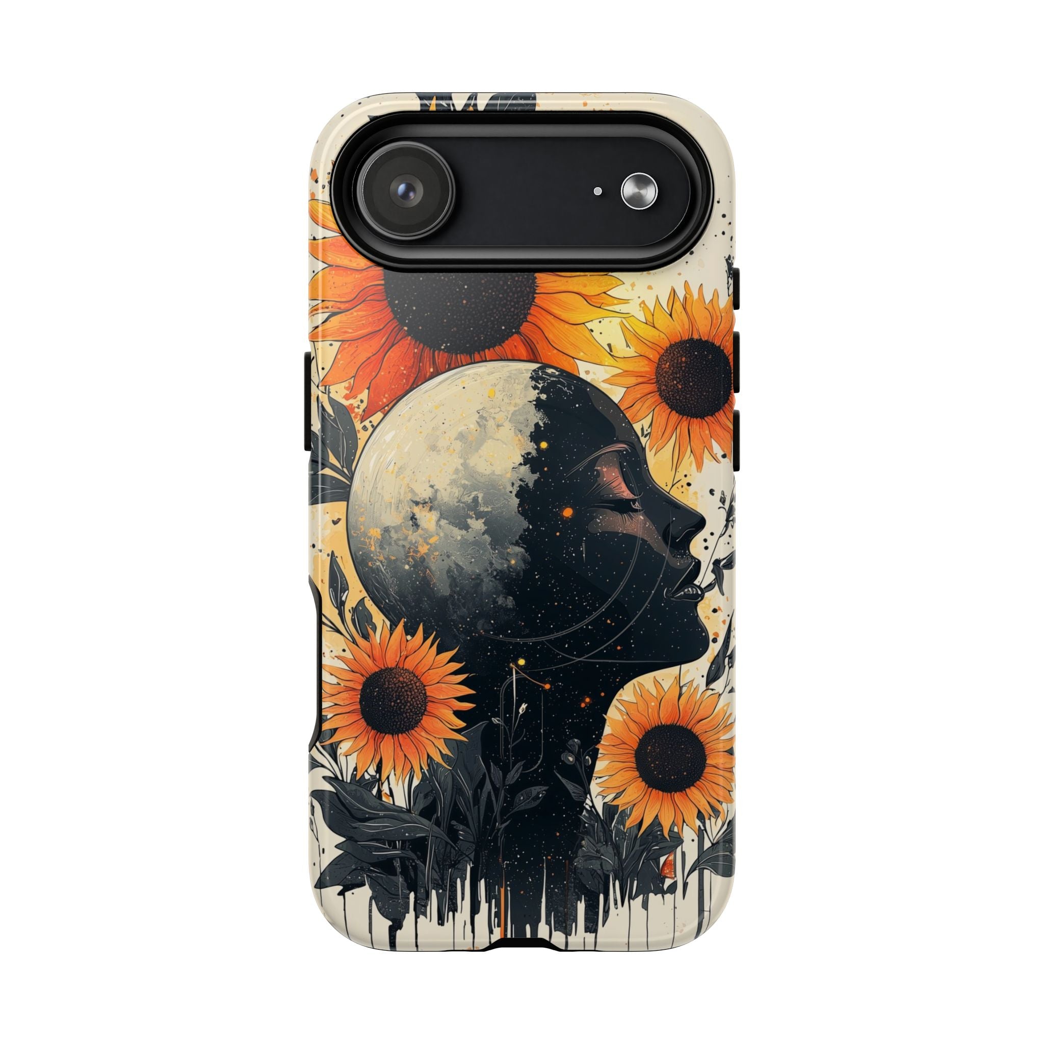 Custodia MagSafe per iPhone Sunflower Moon Art | Floreale Celeste