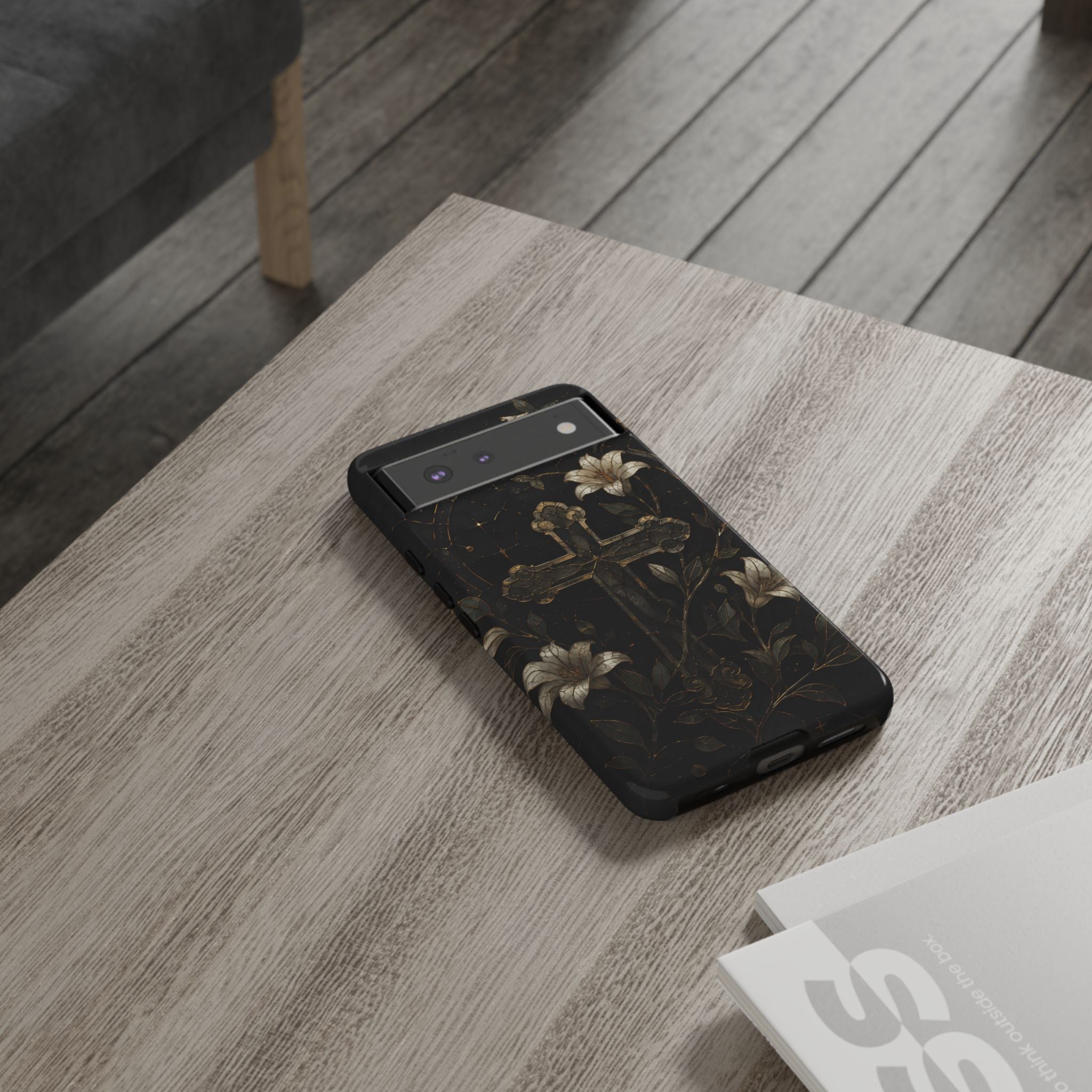 Gothic Cross Lily Google Pixel Phone Case | Christian iPhone Case