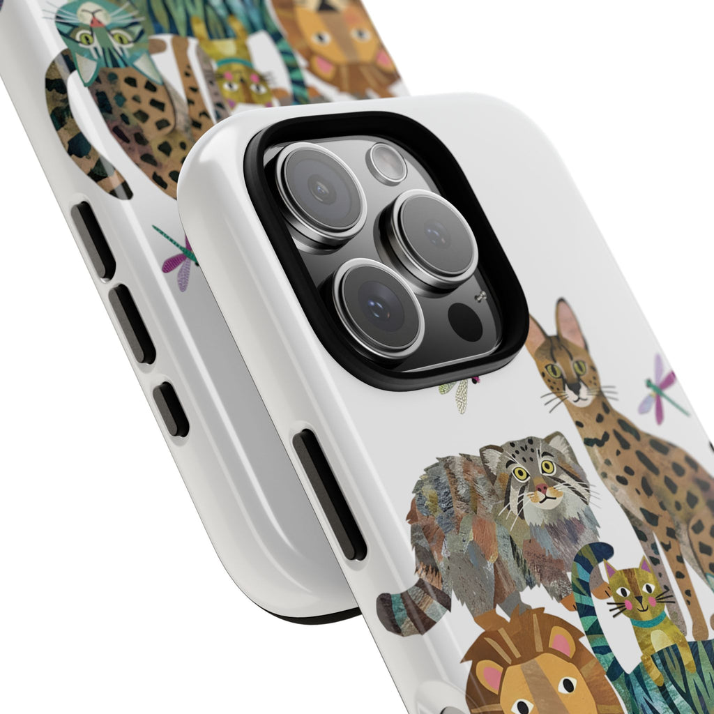 Cute Jungle Cats iPhone Case | Colorful Animal Safari Protective Case