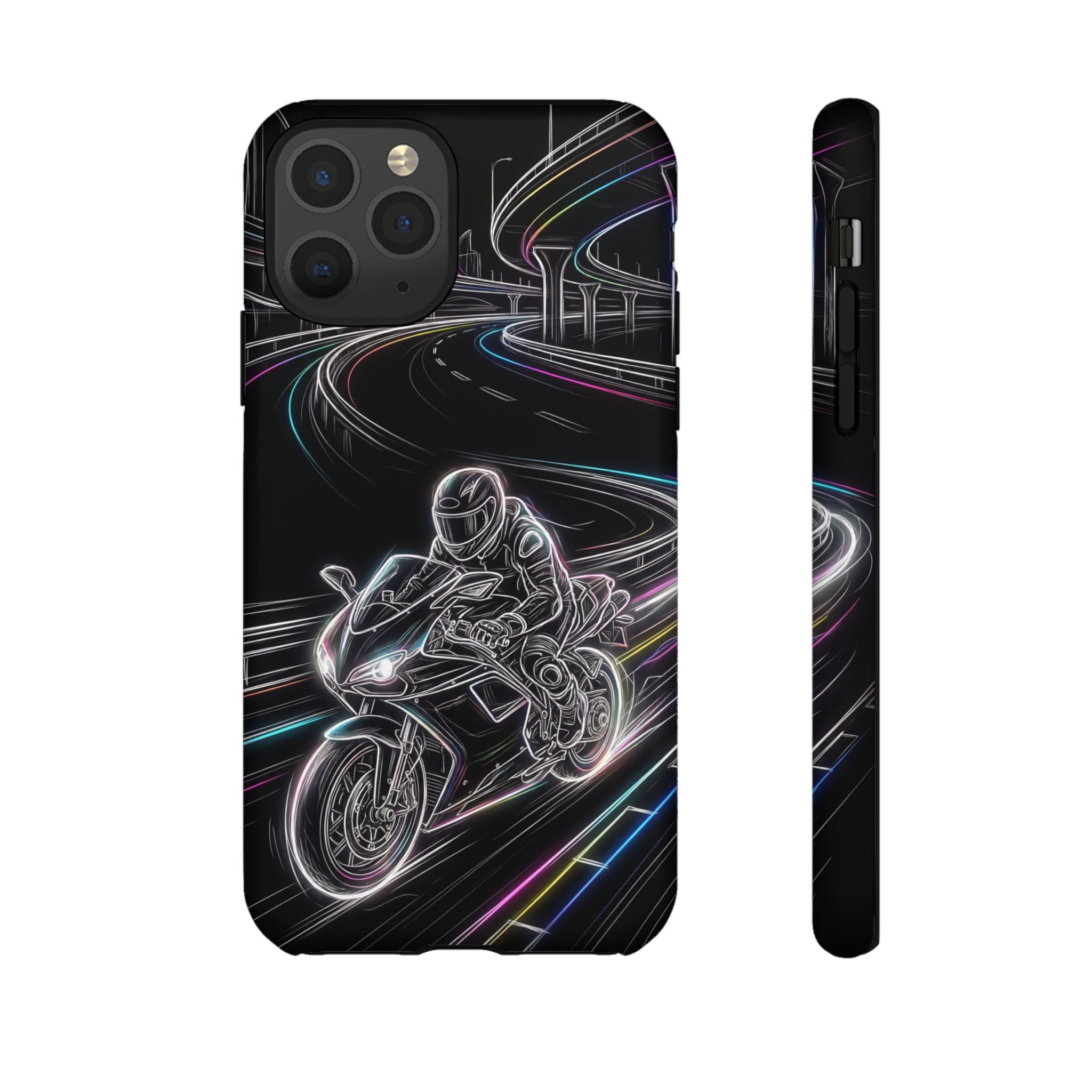 Neon Night Rider iPhone Case | Motorcycle Racing Protective Cover