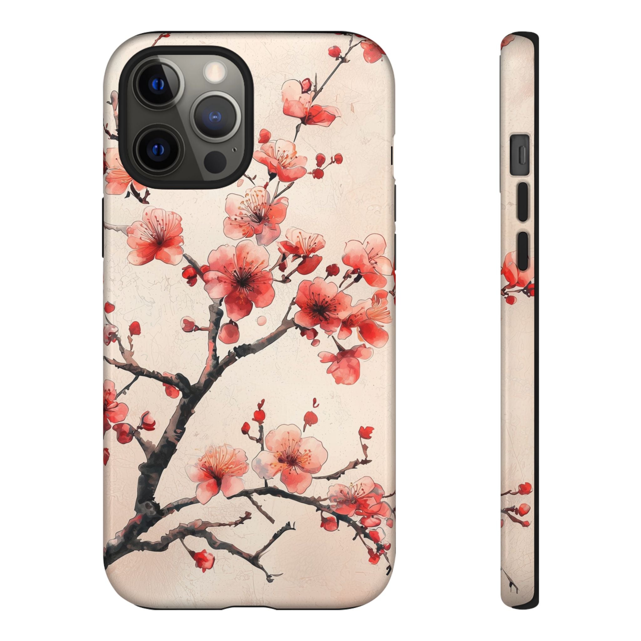 Cherry Blossom iPhone Case | Floral Tough Case with Pink Blossom Branch Design