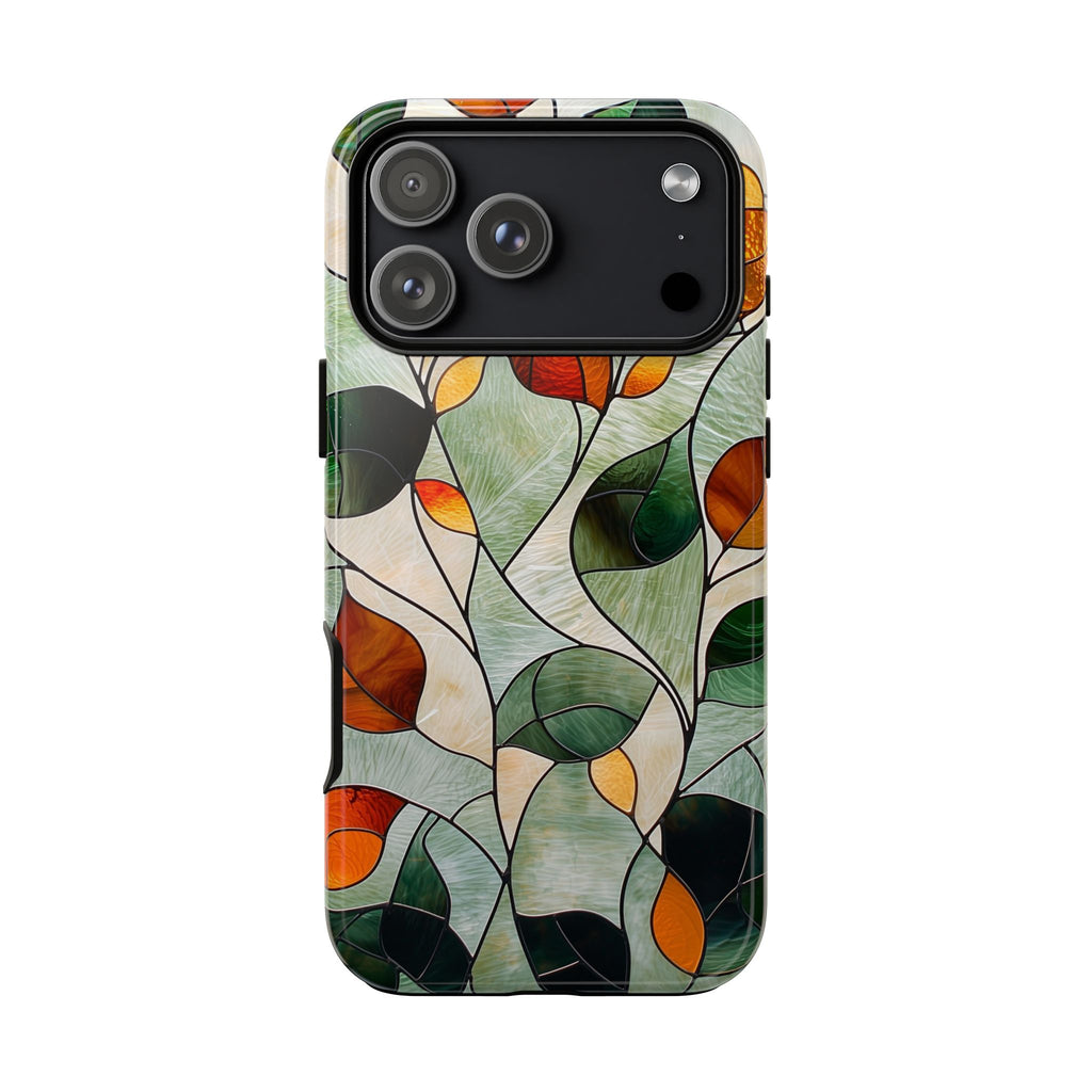 Autumn Stained Glass Leaf iPhone Case