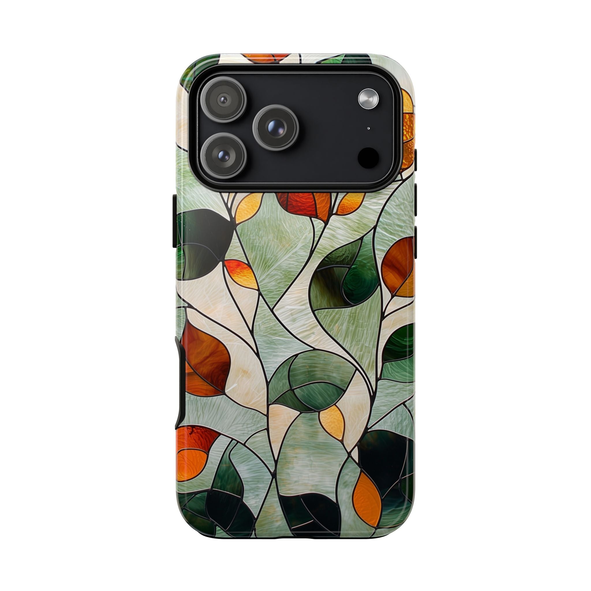Autumn Stained Glass Leaf iPhone Case