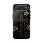 Gothic Cross Lily iPhone Case | Christian iPhone Case