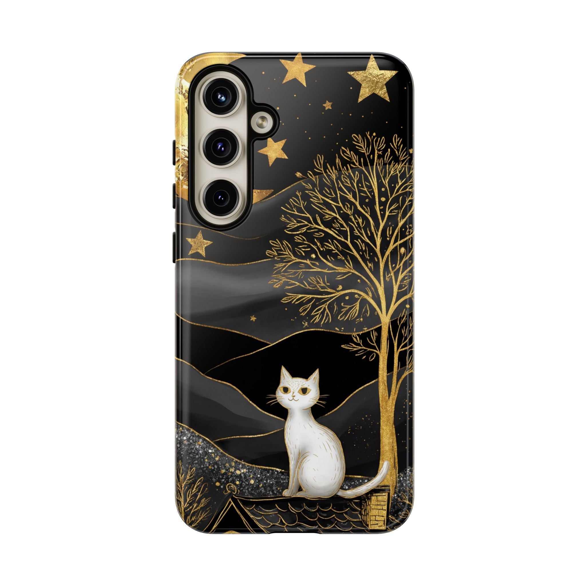 Gold Moon & Celestial Cat Samsung Galaxy Case