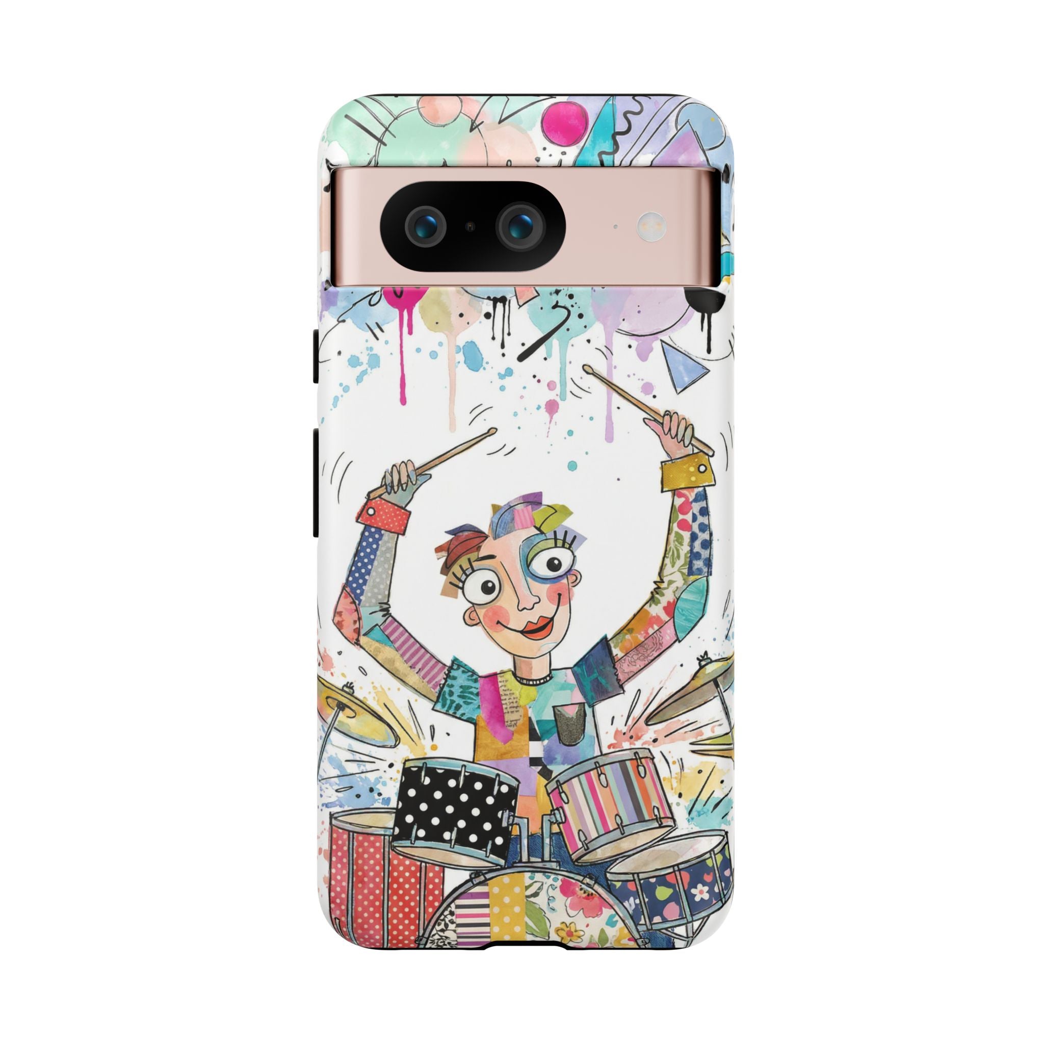 Drummer Boy Google Pixel Phone Case | Colorful Cartoon Drum Kit Protective Cover