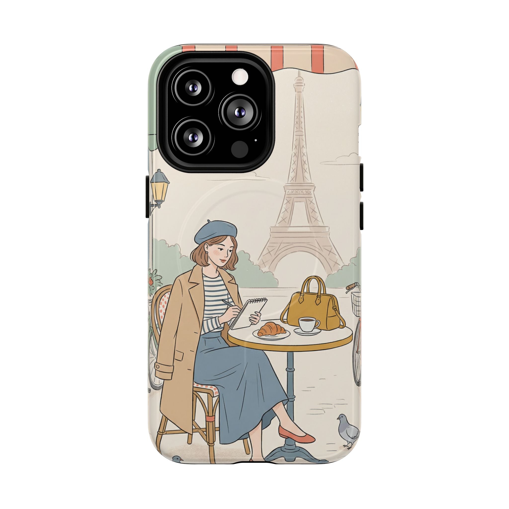 Paris Cafe MagSafe iPhone Case | Cute Vintage Eiffel Tower Travel
