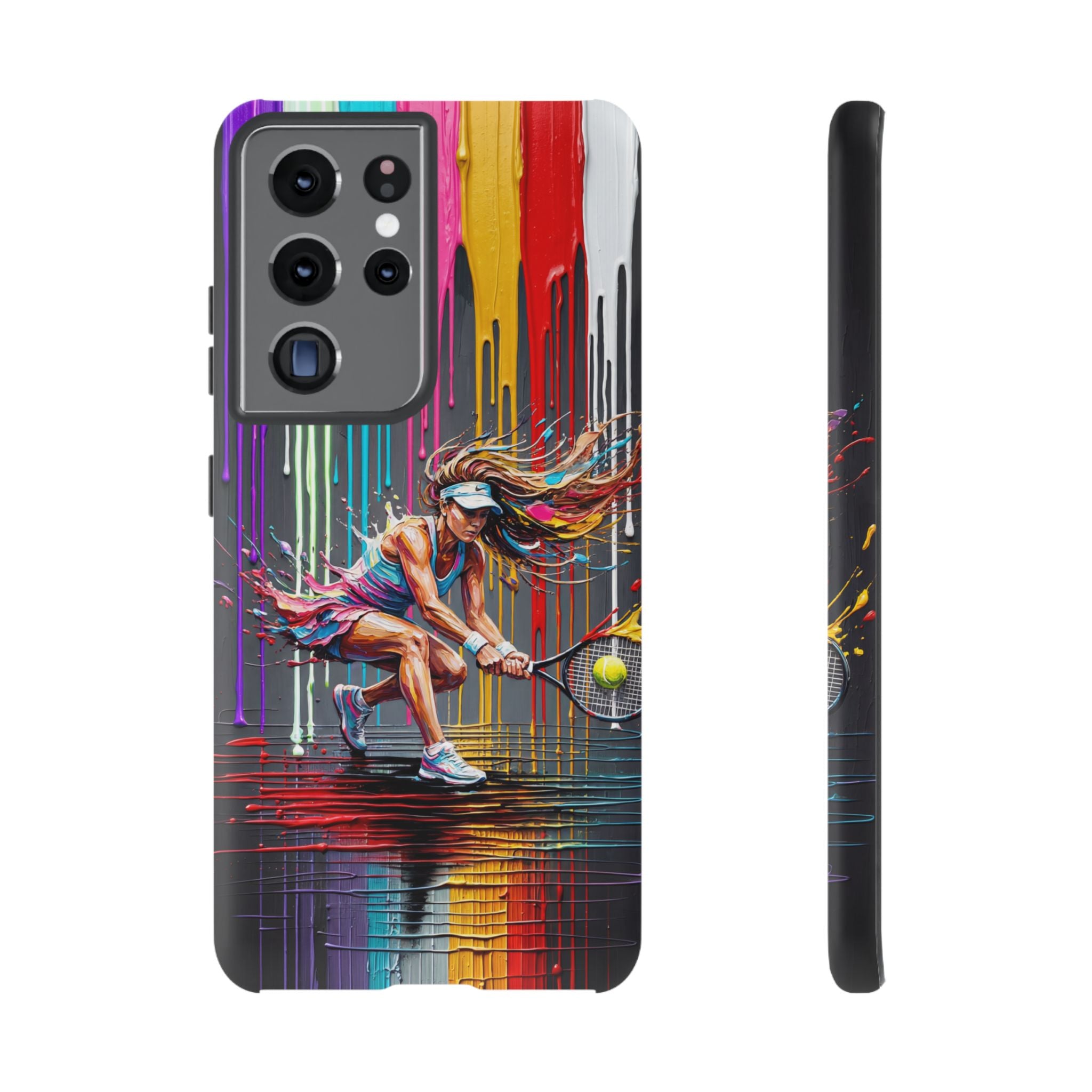 Colour Splash Tennis Samsung Galaxy Phone Case | Vibrant Female Player Art