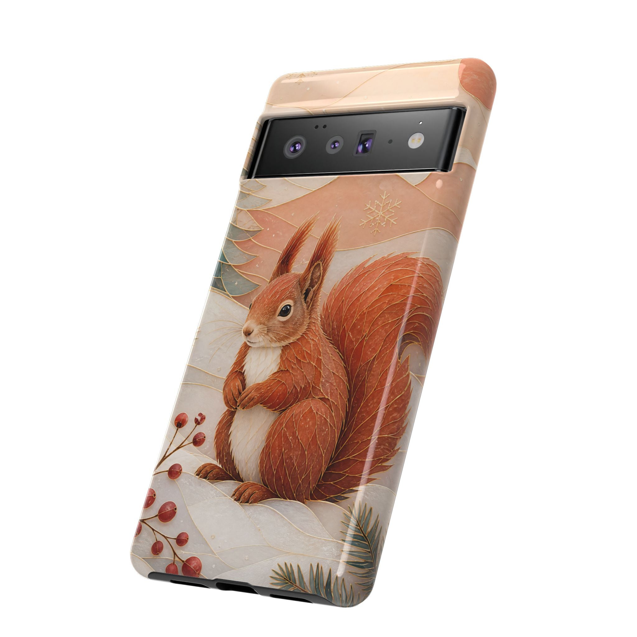 Winter Squirrel Google Pixel Phone Case | Woodland Animal Phone Case