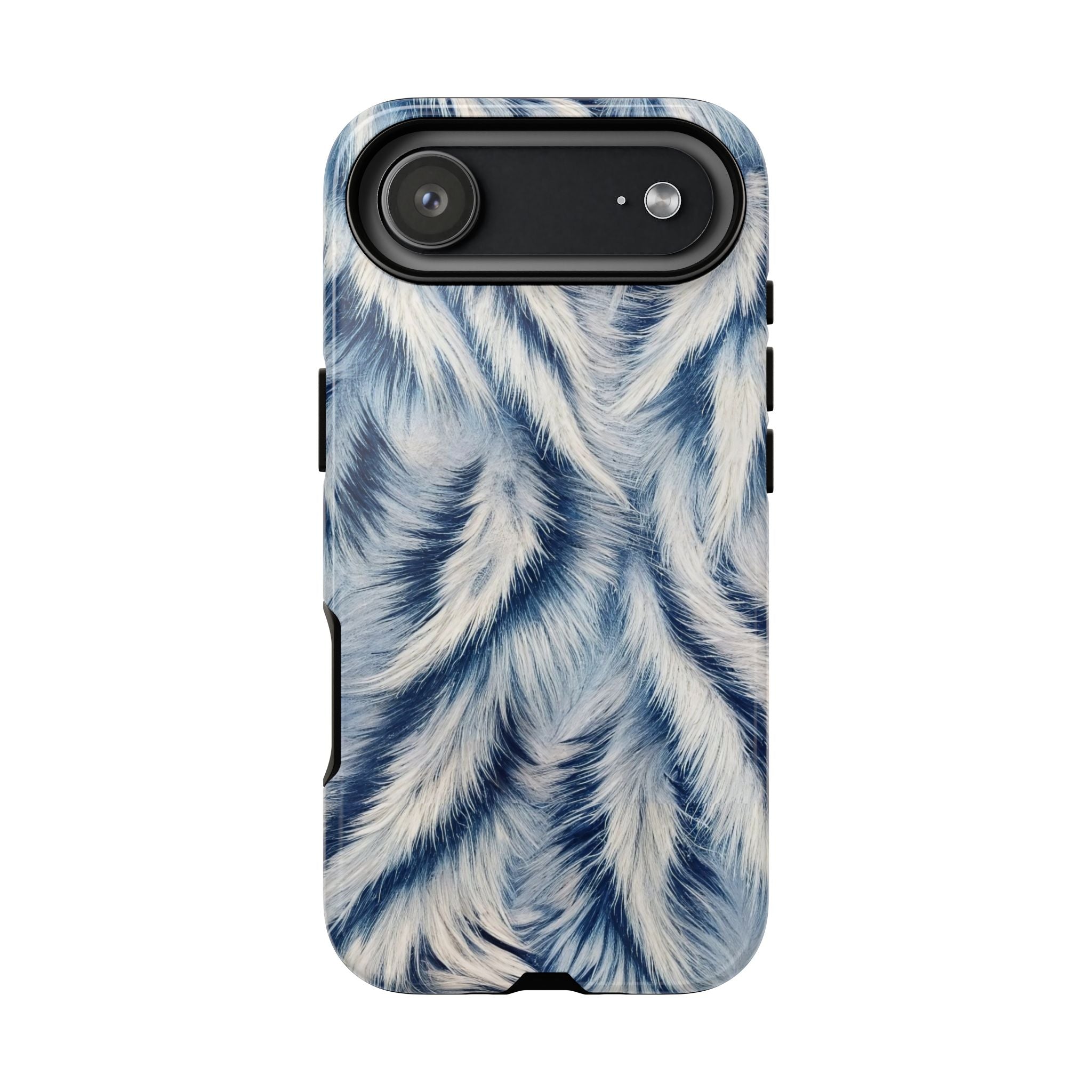Blue Faux Fur Texture Protective Tough iPhone Case