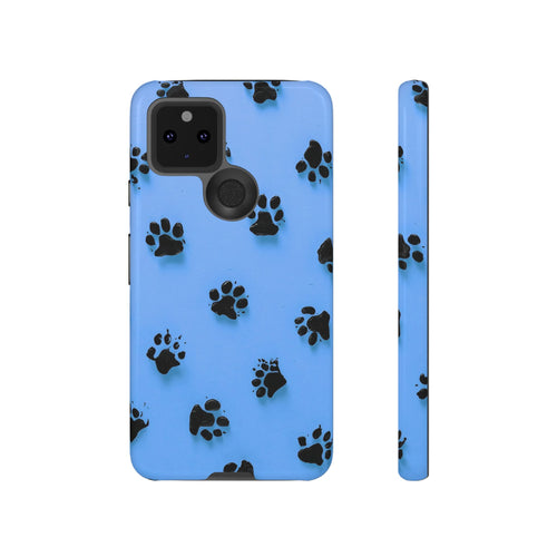 Blue Paw Print Tough Google Pixel Case — Protective Dog & Cat Lover Cover