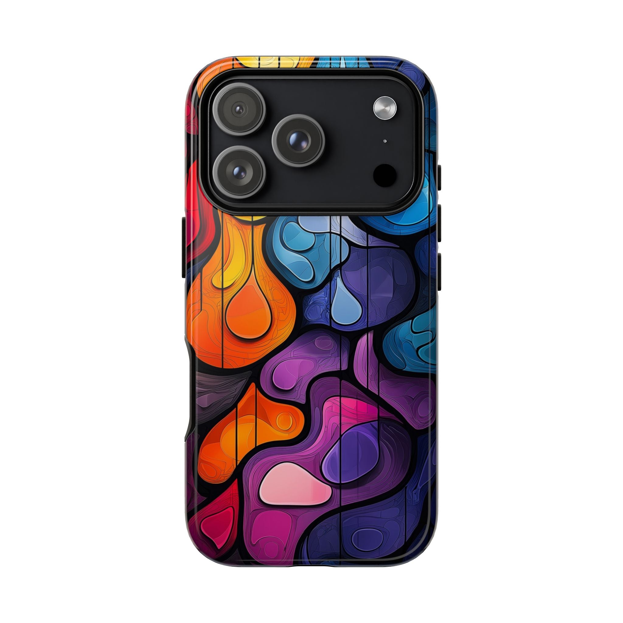 Abstract Colourful Drop iPhone Case — Vibrant Stained-Glass