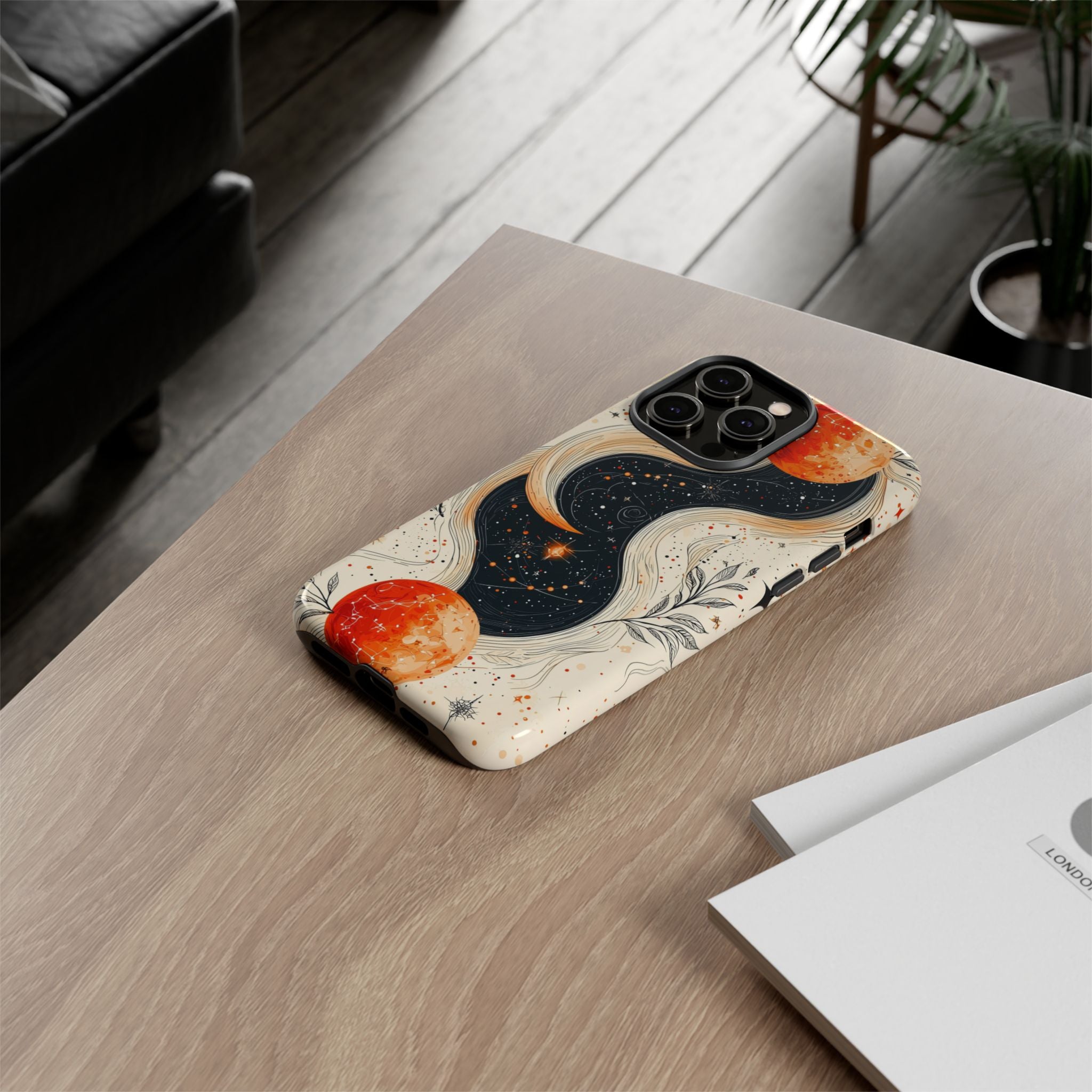 Astrology Galaxy iPhone Case | Red Moon Celestial