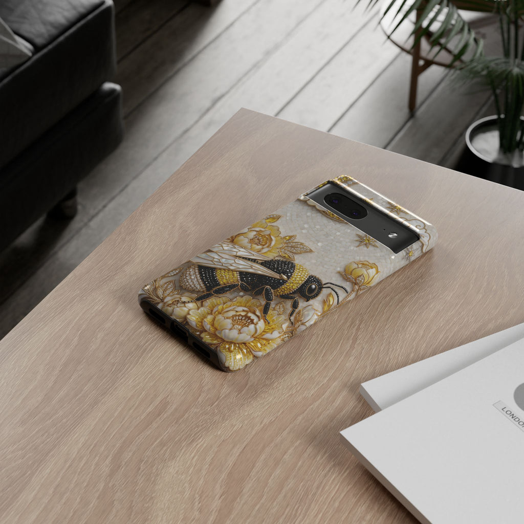 Golden Bee Google Pixel Phone Case | Floral Moon Phone Protector
