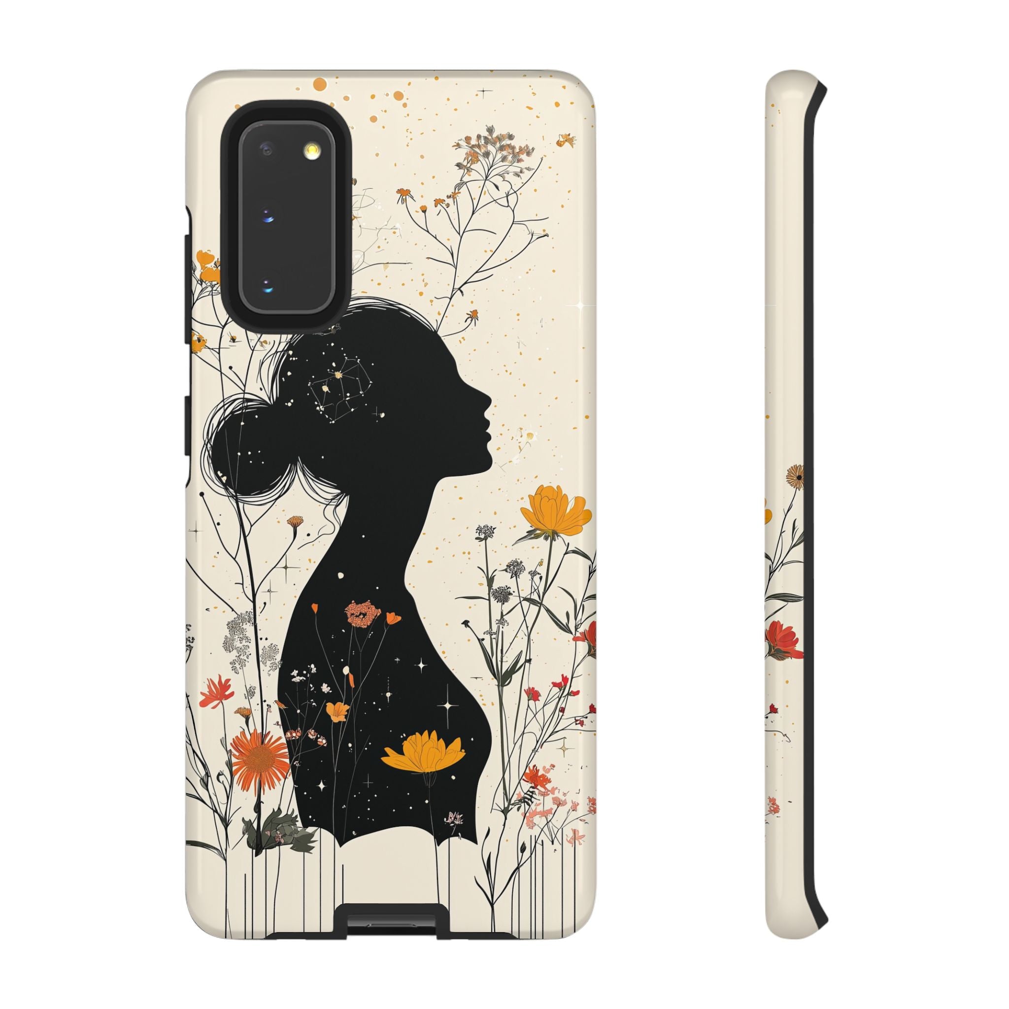 Floral Silhouette Samsung Galaxy Case | Botanical Woman