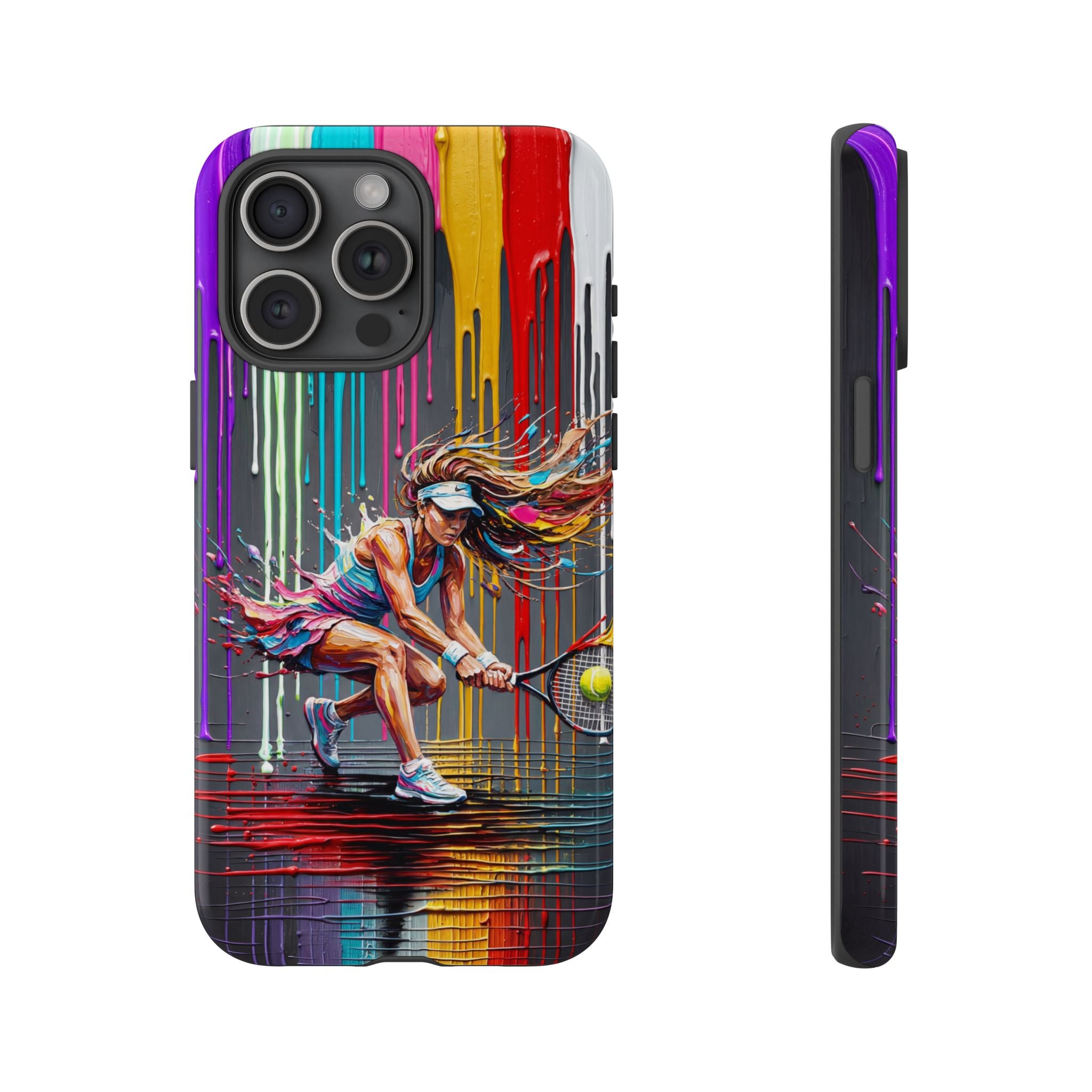 Colour Splash Tennis iPhone Case | Vibrant Female Player Art