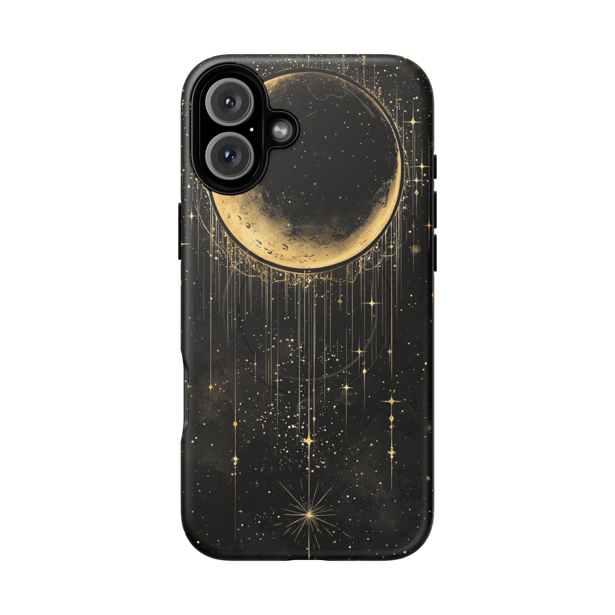 Custodia resistente MagSafe per iPhone Moonlit Crescent | Cielo notturno con stelle dorate