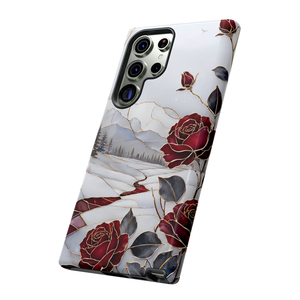 Winter Rose Samsung Galaxy Phone Case | Red Floral Phone Case