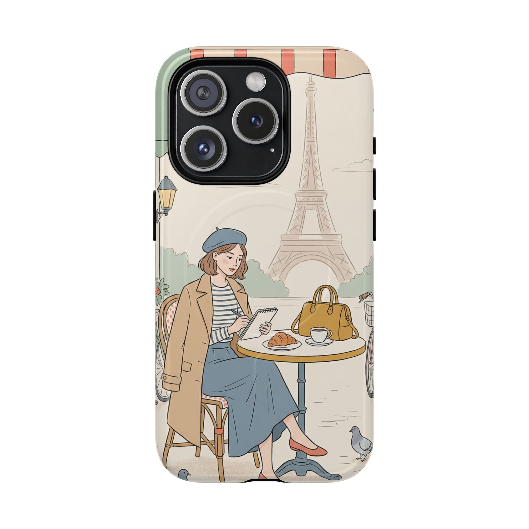 Paris Cafe MagSafe iPhone Case | Cute Vintage Eiffel Tower Travel