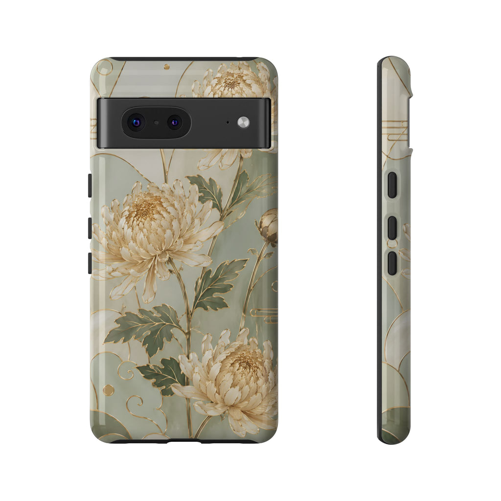 Chrysanthemum Google Pixel Phone Case | Vintage Floral Phone Case