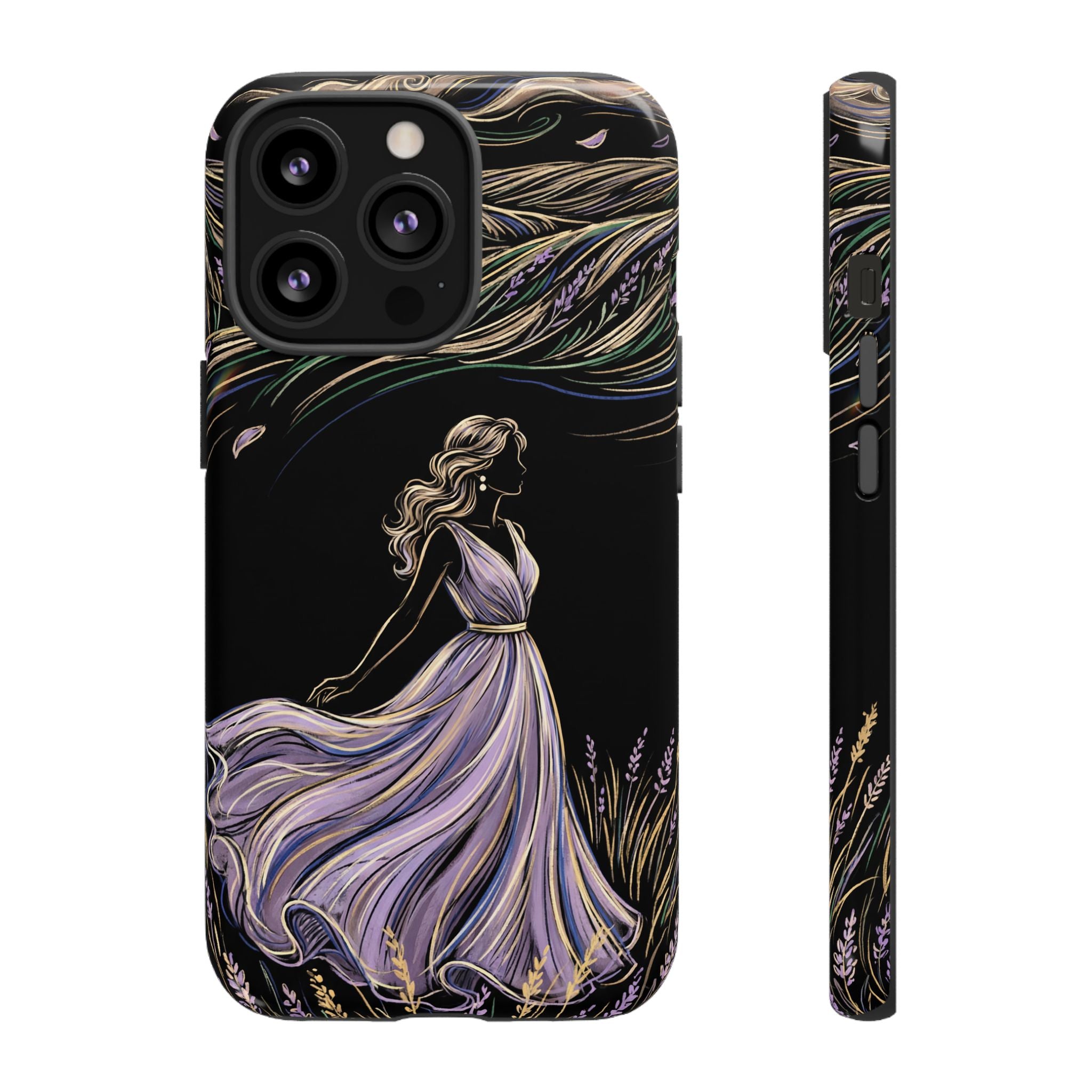 Lavender Breeze iPhone Case | Elegant Dancing Woman Floral Protection