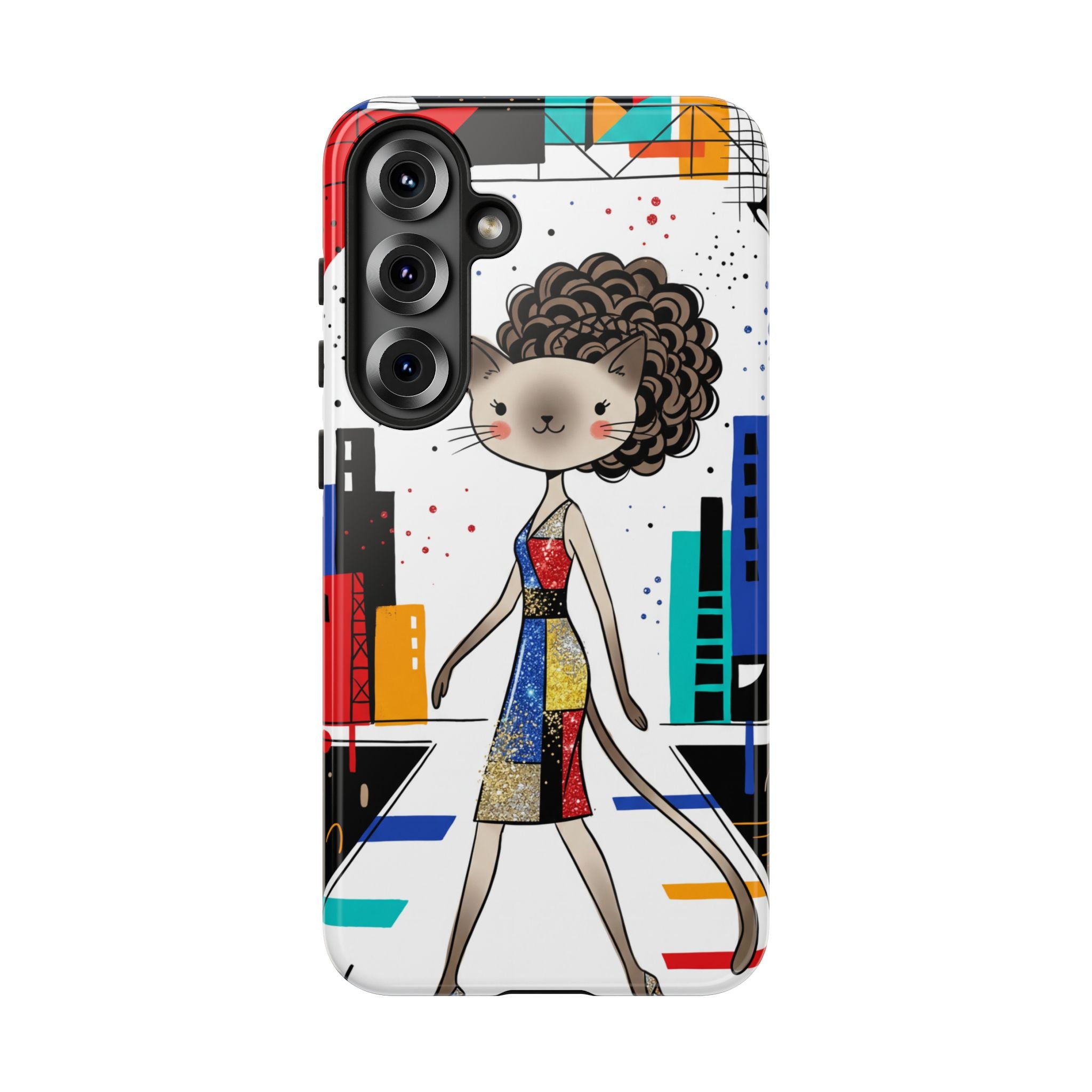 Catwalk City Samsung Galaxy Phone Case | Cute Fashion Cat