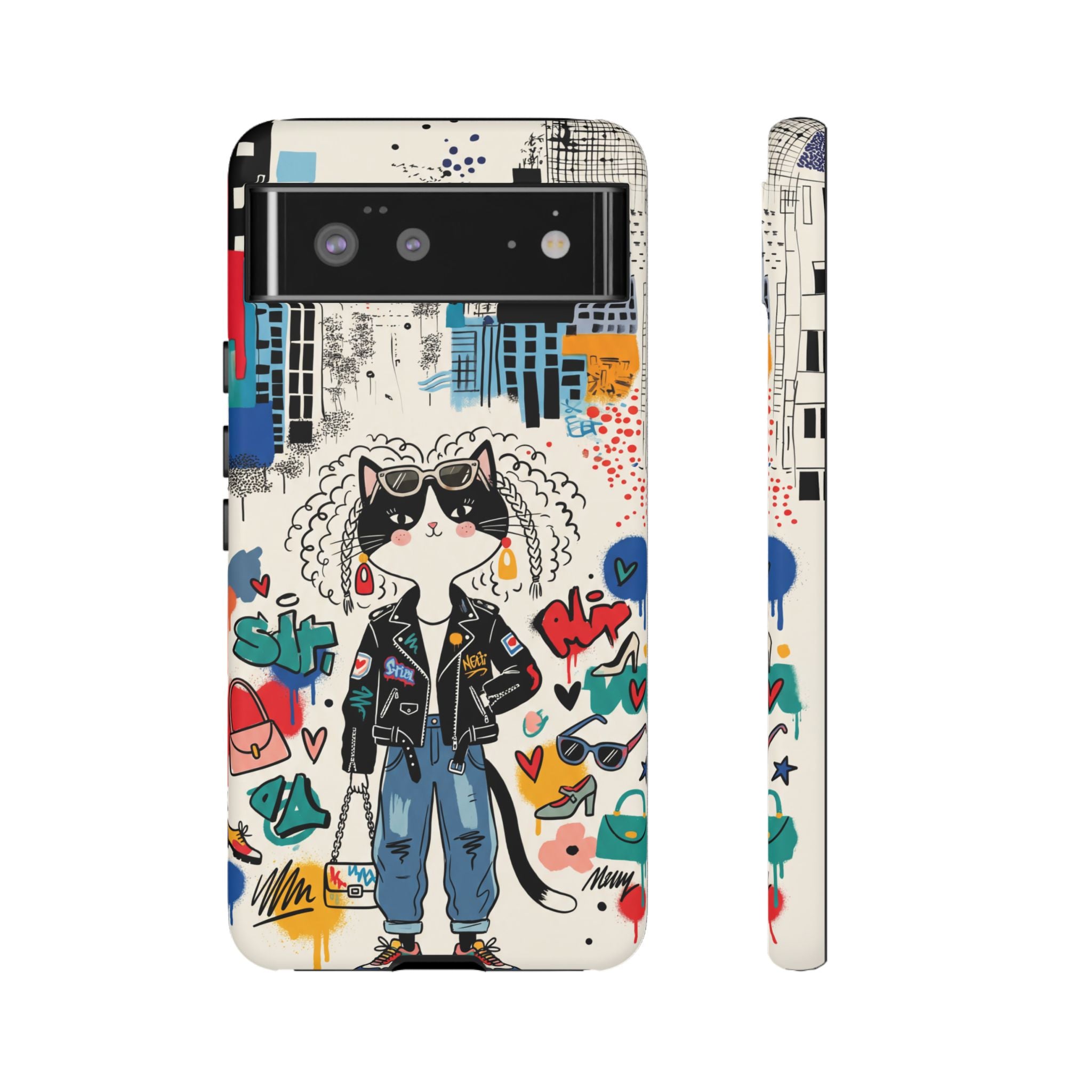 Punk City Cat Graffiti Design Google Pixel Phone Case