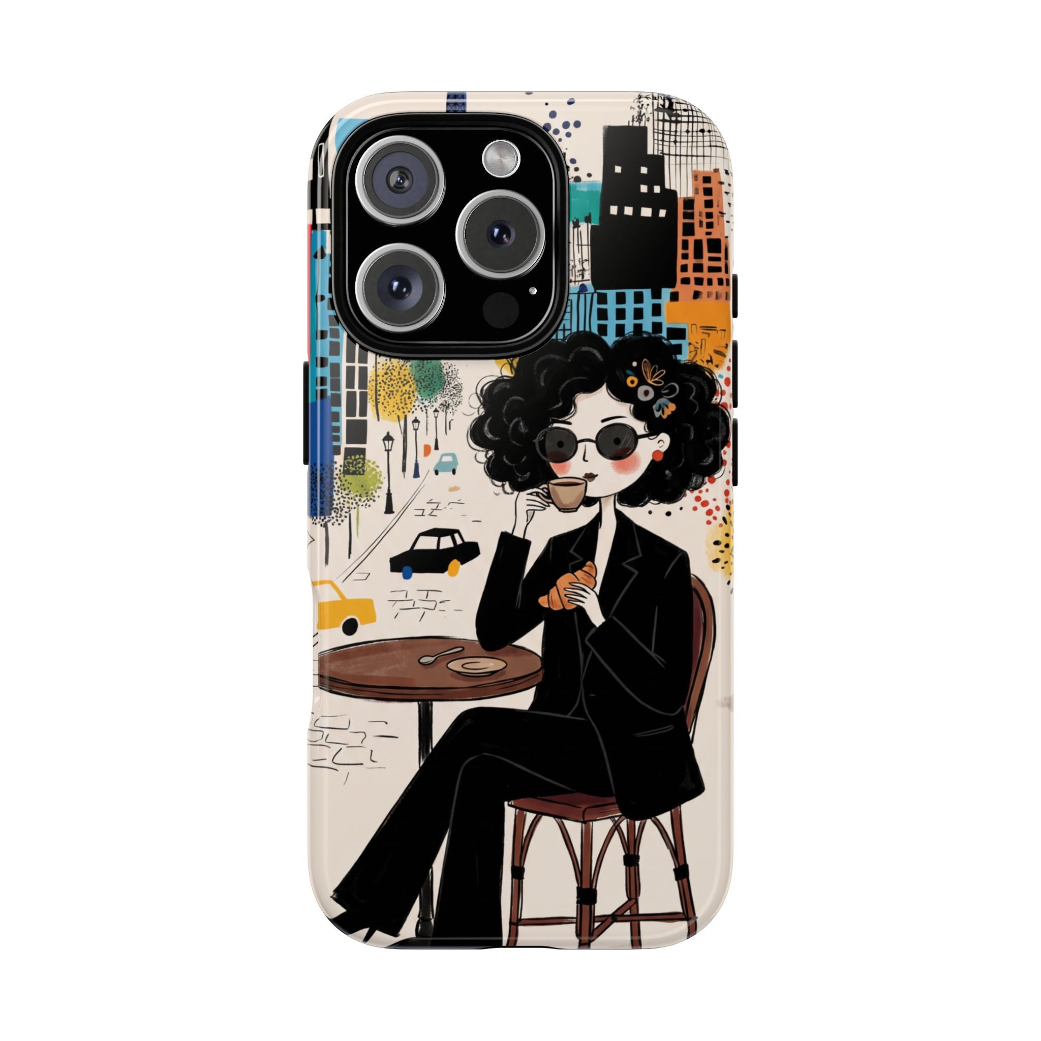 Paris Cafe Chic iPhone Case | Stylish Woman Illustration iPhone Cover