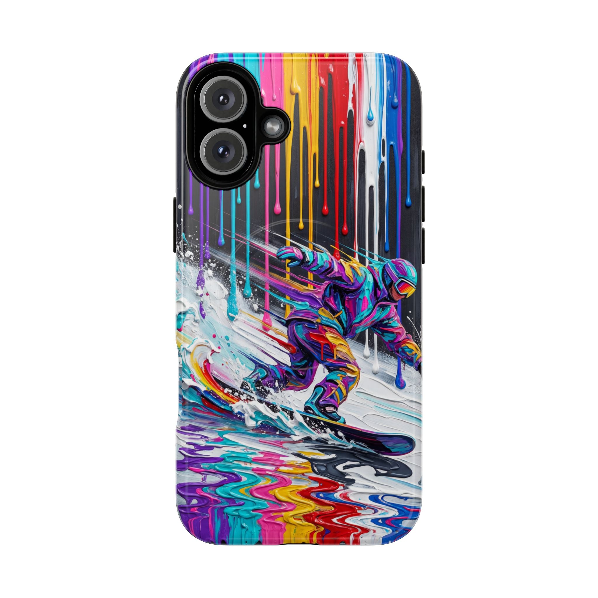 Colourful Snowboarder Art MagSafe iPhone Case