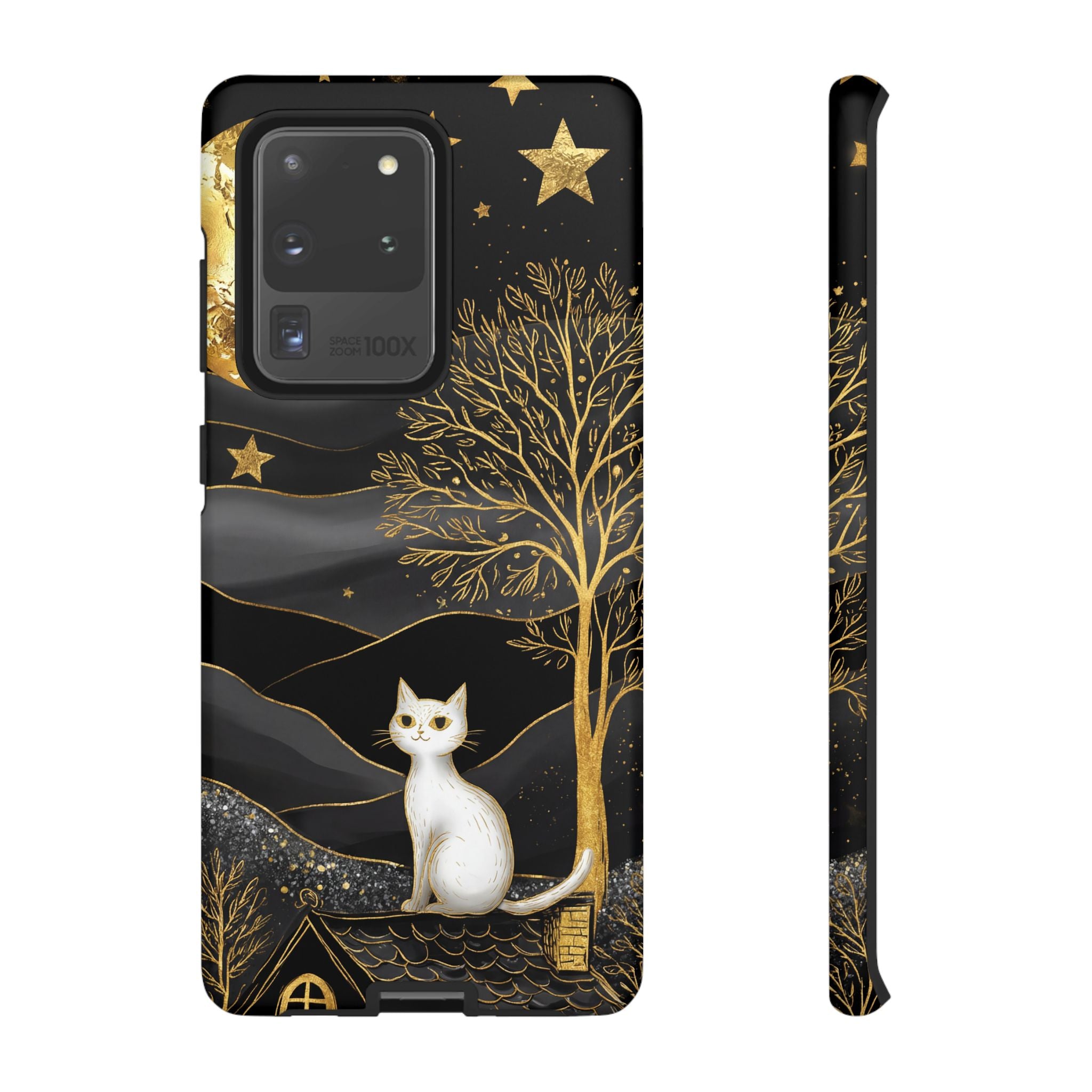 Gold Moon & Celestial Cat Samsung Galaxy Case