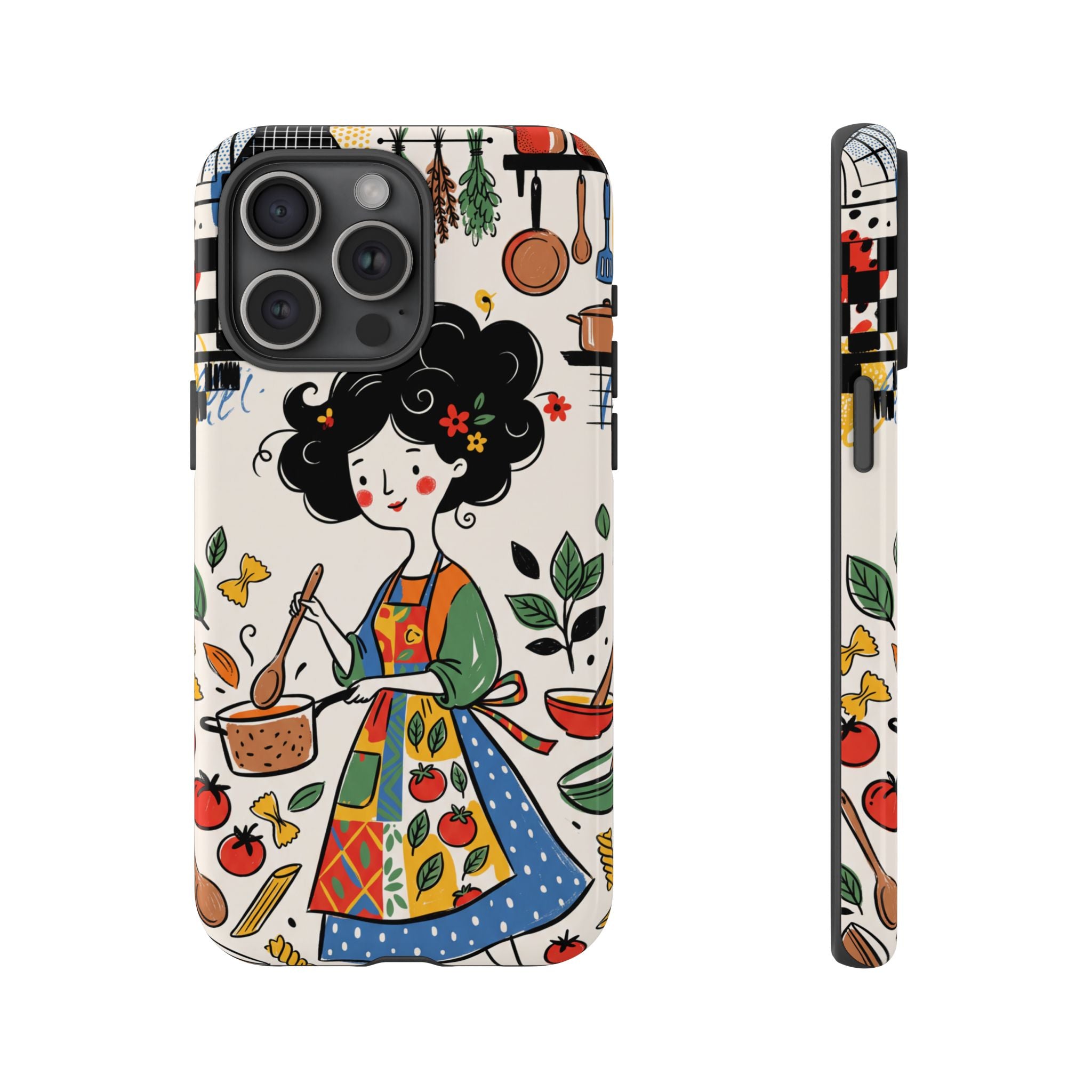 Whimsical Chef Kitchen Illustration iPhone Case