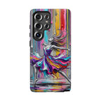 Colorful Dancer Tough Samsung Galaxy Phone Case | Vibrant Drip Art Protective Cover