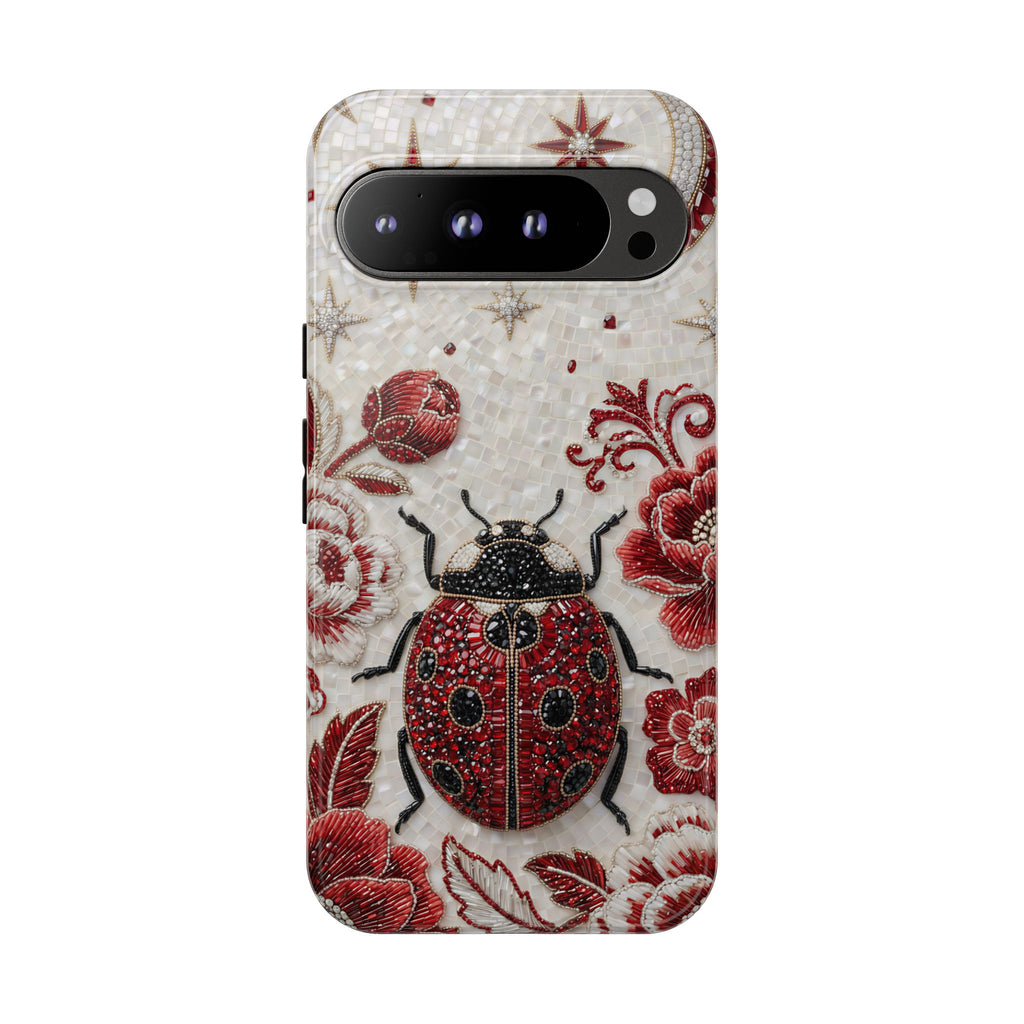 Cover protettiva "Vintage Red Beetle" per Google Pixel | Fantasia Floreale Coccinella
