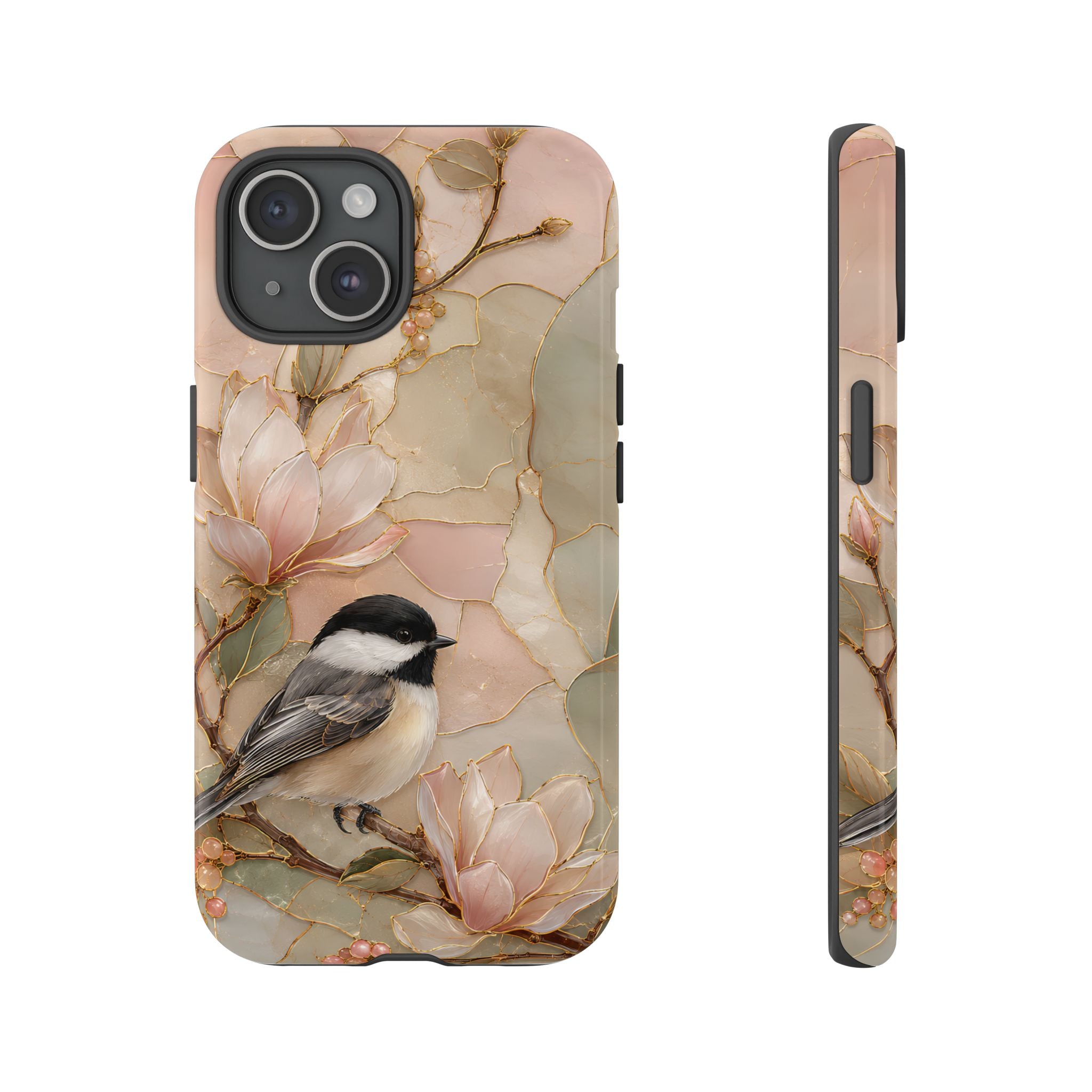 Chickadee iPhone Case | Magnolia Flower iPhone Case