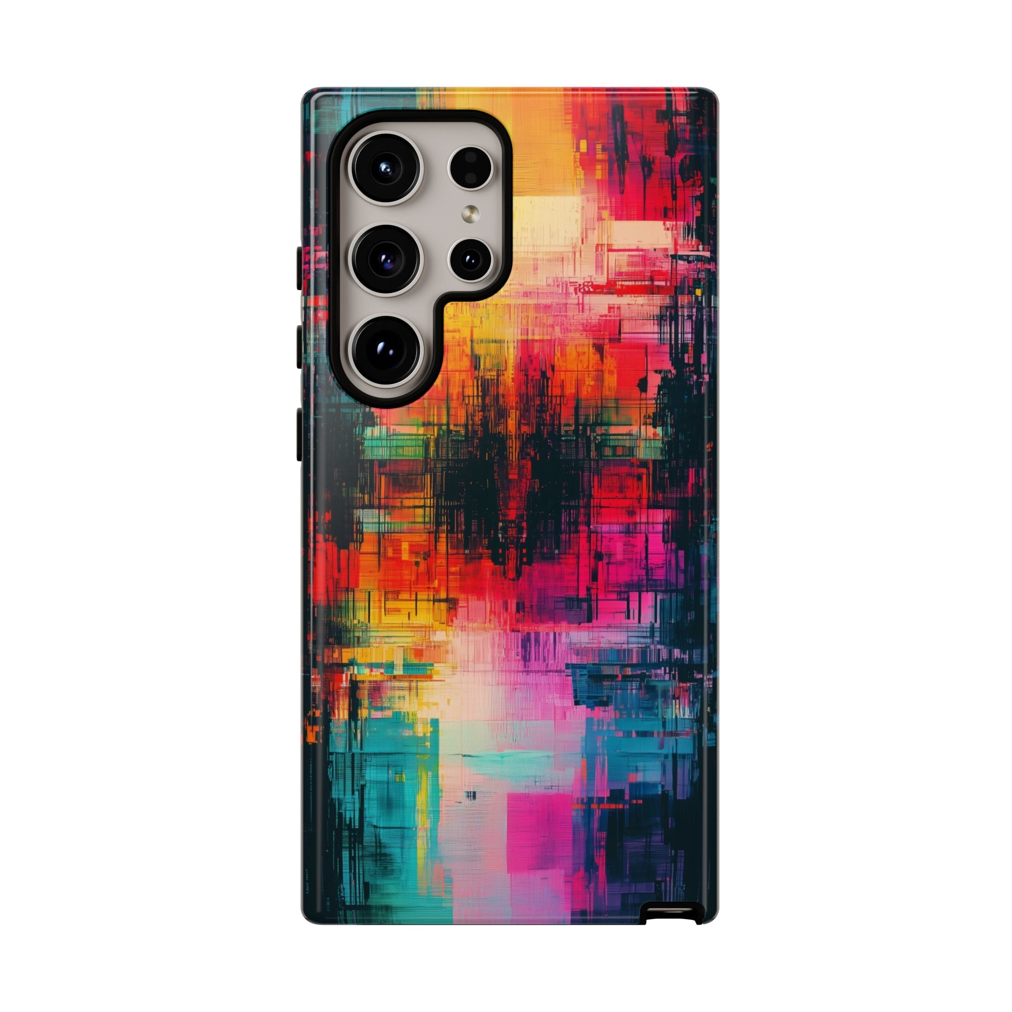 Abstract Neon Glitch Art Tough Samsung Galaxy Case