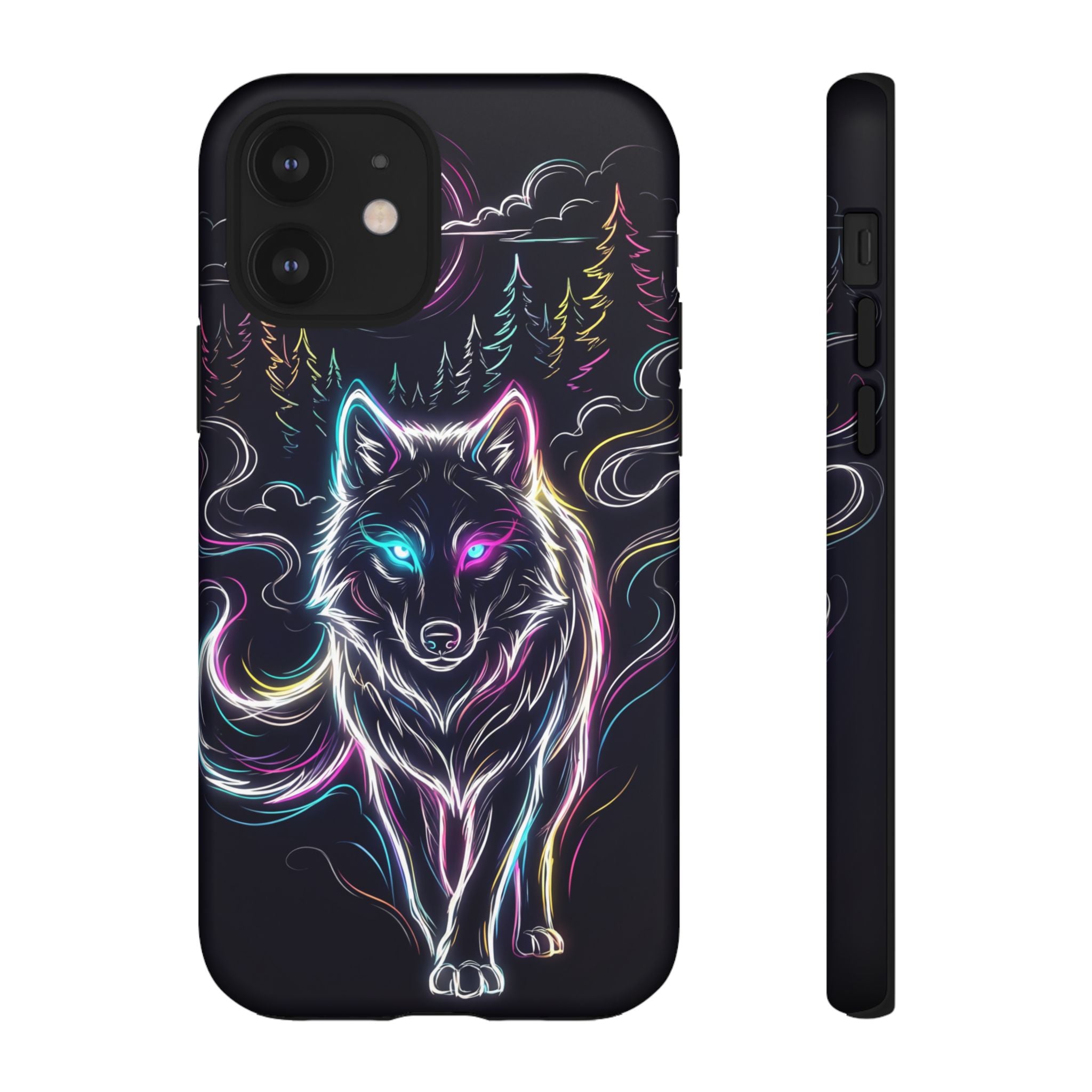 Neon Wolf iPhone Case | Mystic Glow Protective Tough Case