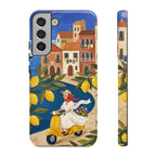 Lemon Coast Scooter Samsung Galaxy Phone Case | Mediterranean Vespa Travel Designn