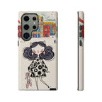 Cute Parisian Cat Girl Samsung galaxy Phone Case | Ballet Slippers Illustration Tough Case