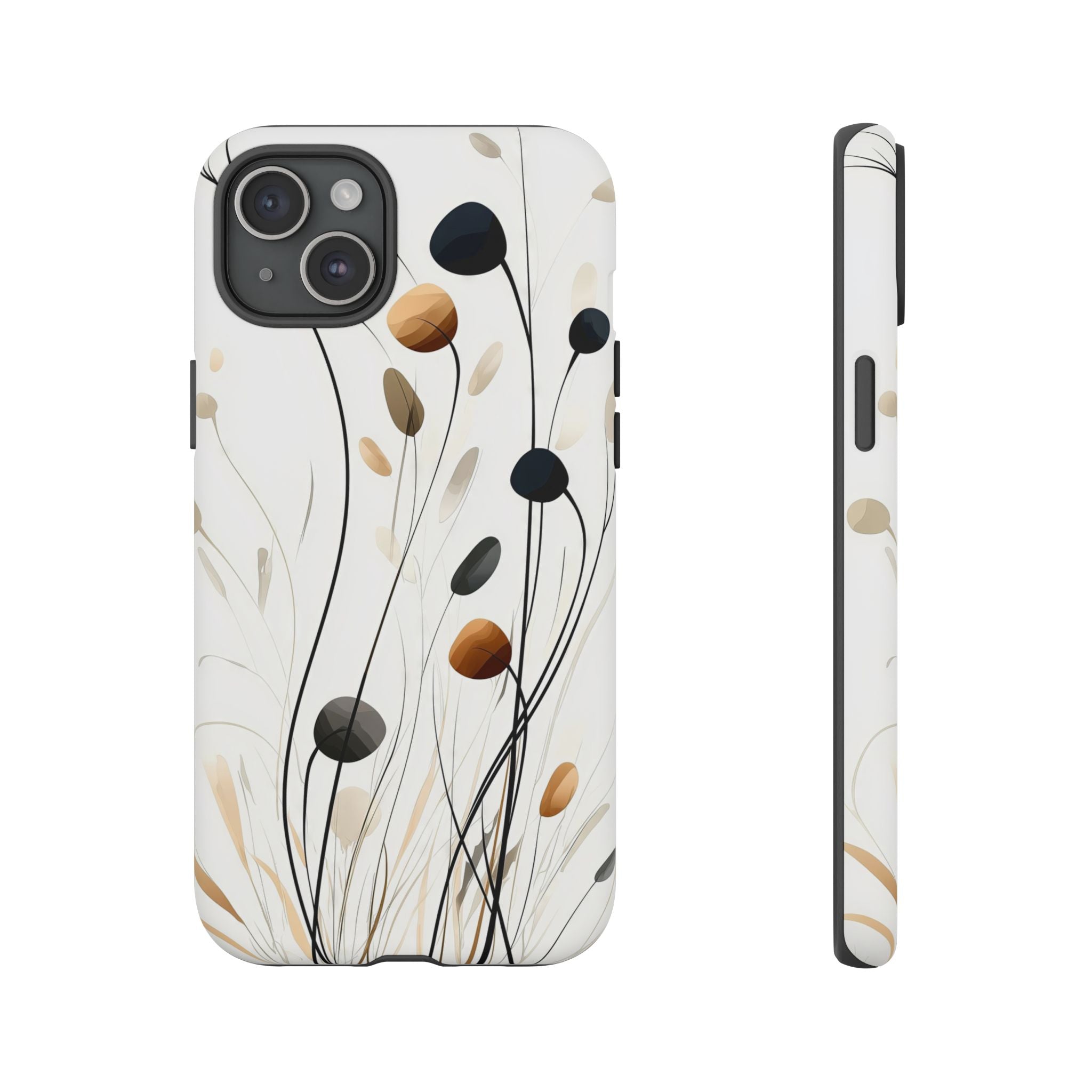 Floral Breeze Tough iPhone Case | Minimal Neutral Botanical Design