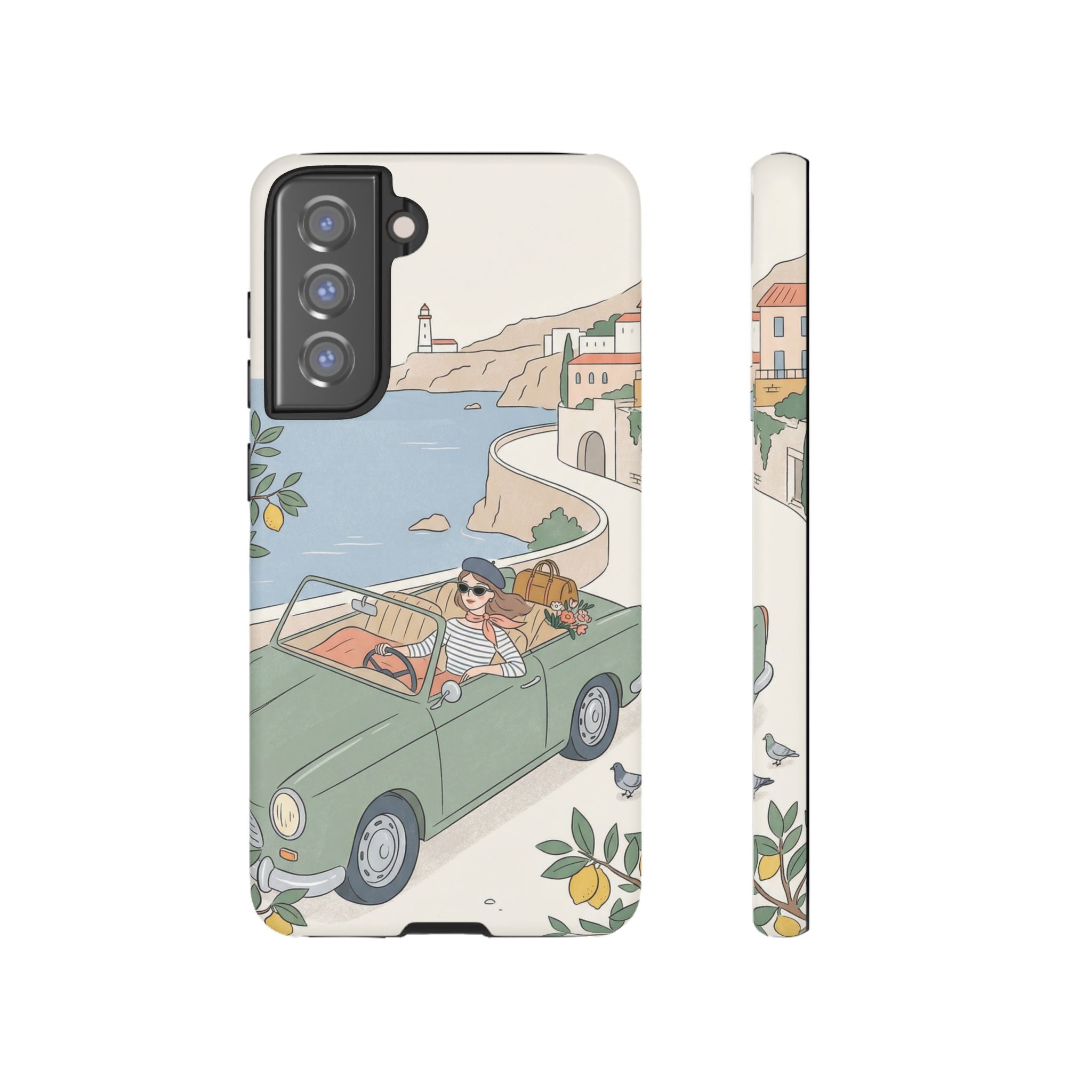 Retro Coastal Road Trip Design Samsung Galaxy Phone Case