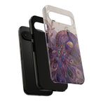 Purple Peacock Google Pixel Phone Case | Celestial Peacock Phone Case