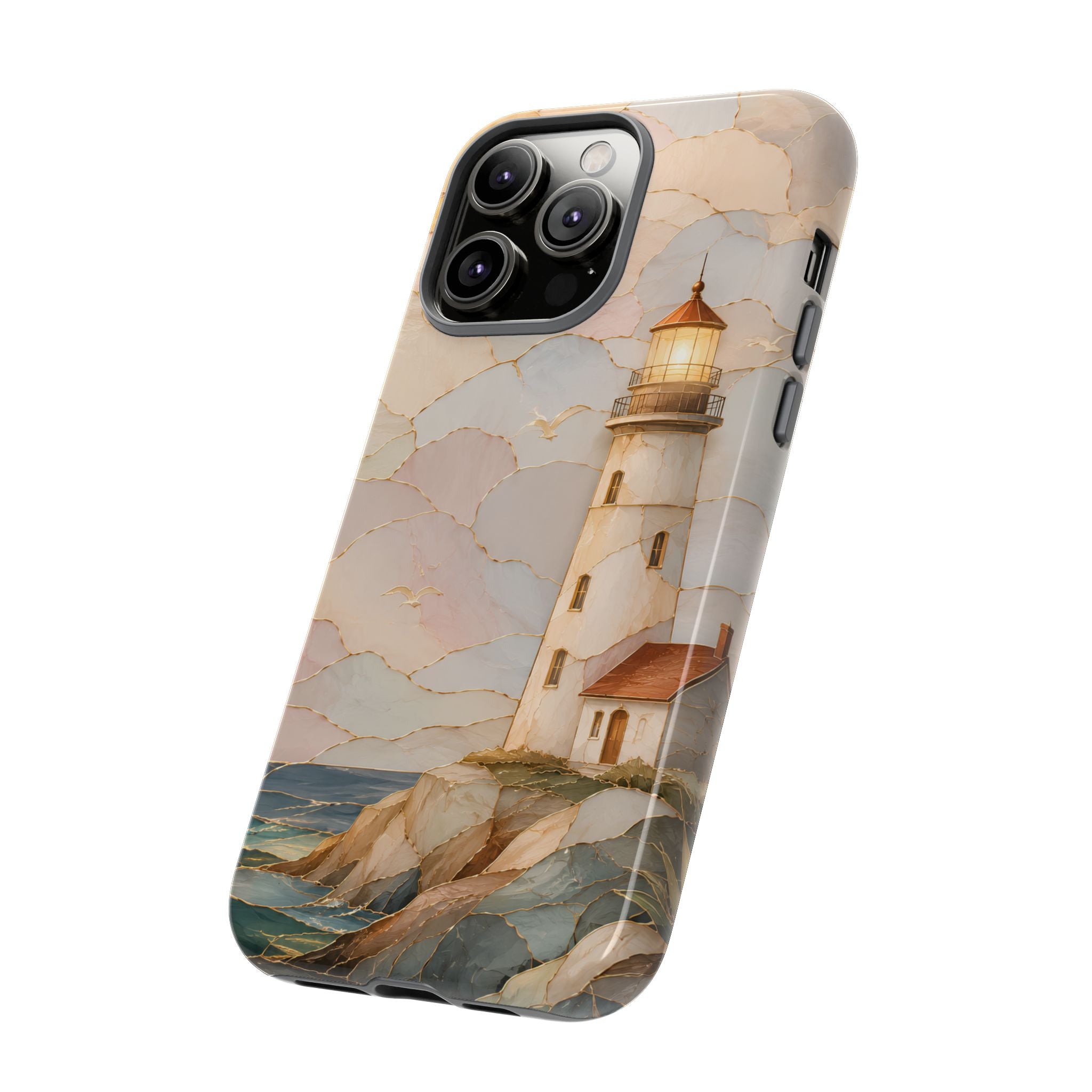 Lighthouse iPhone Case | Coastal Stained Glass iPhone Case