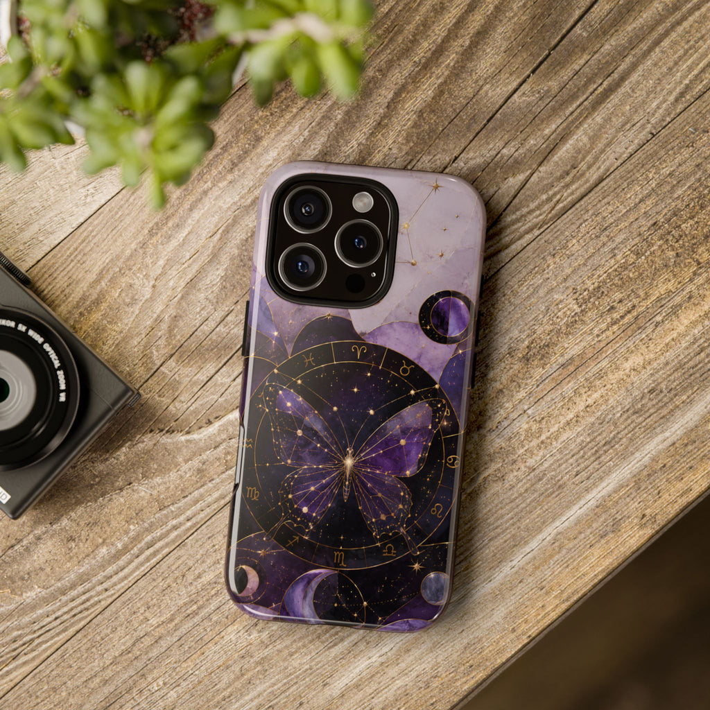 Celestial Butterfly iPhone Case | Zodiac Moon Phase iPhone Case